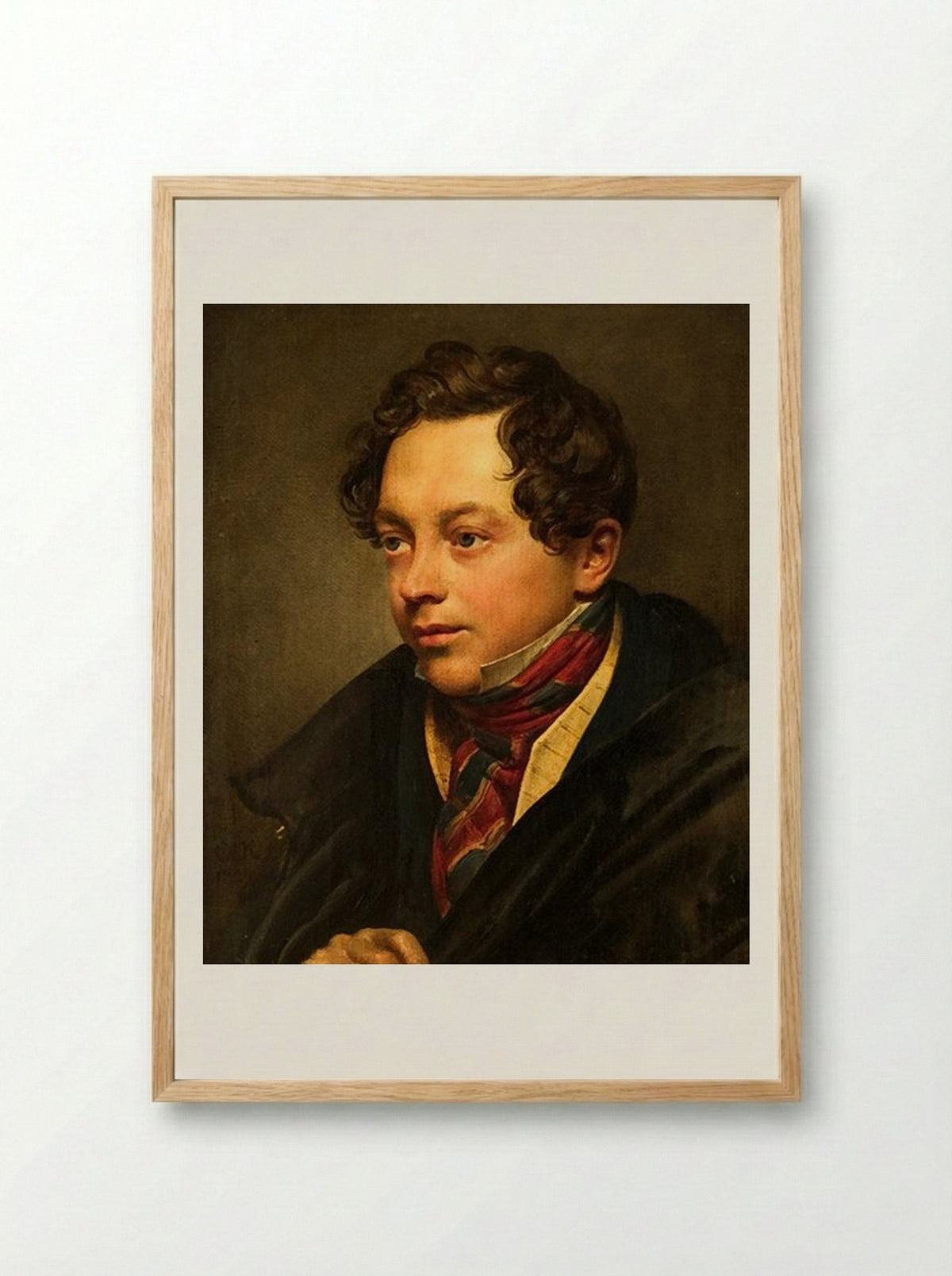 Portrait of Pyotr Basin - Orest Kiprensky - Framed Print Wood