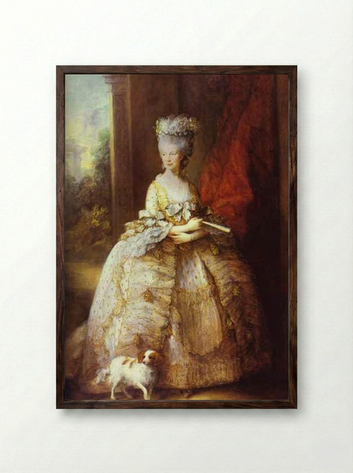 Portrait of Queen Charlotte - Thomas Gainsborough - Framed Print Dark Wood