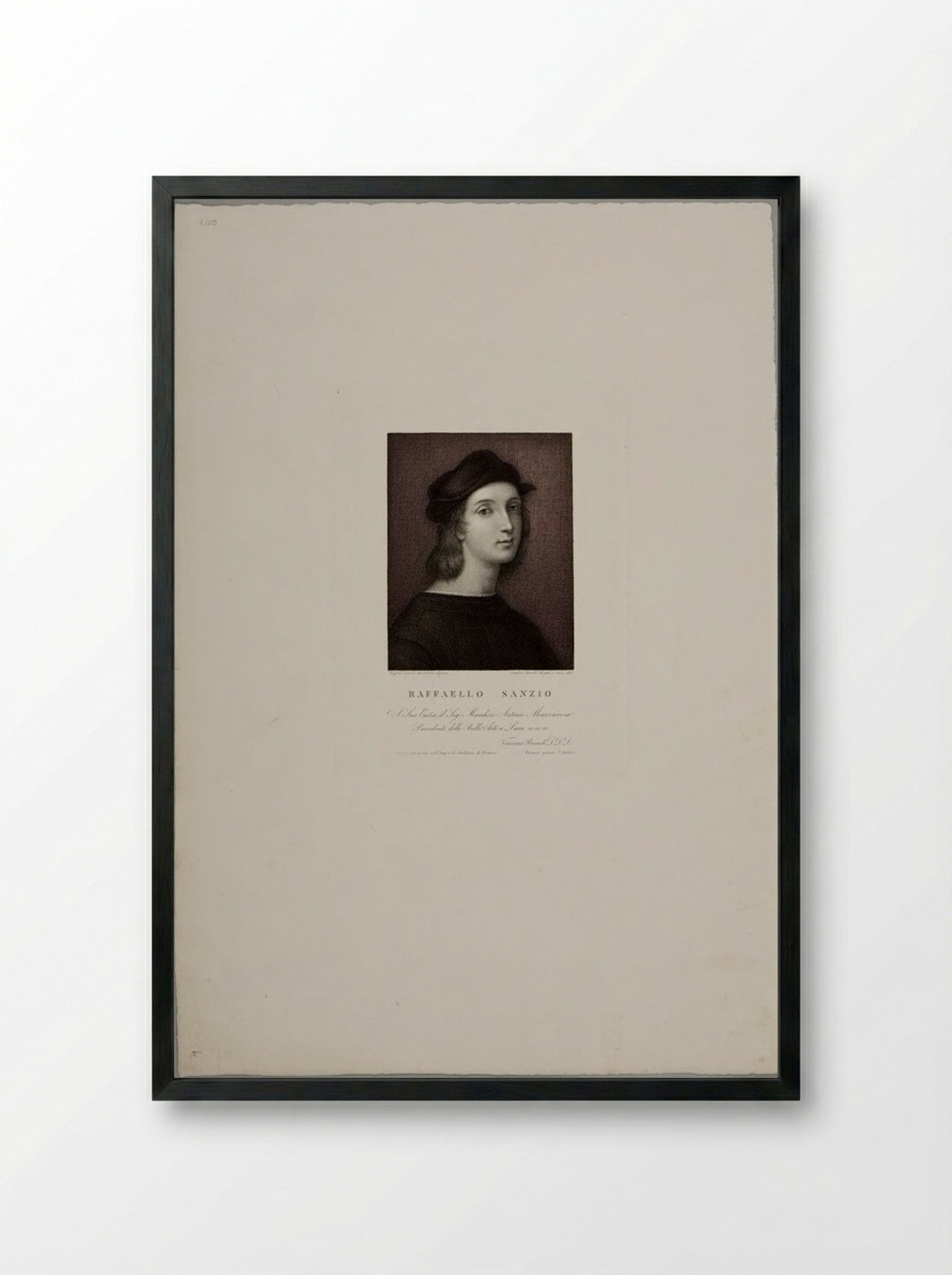Portrait of Raphael - Vincenzo Biondi - Framed Print Black