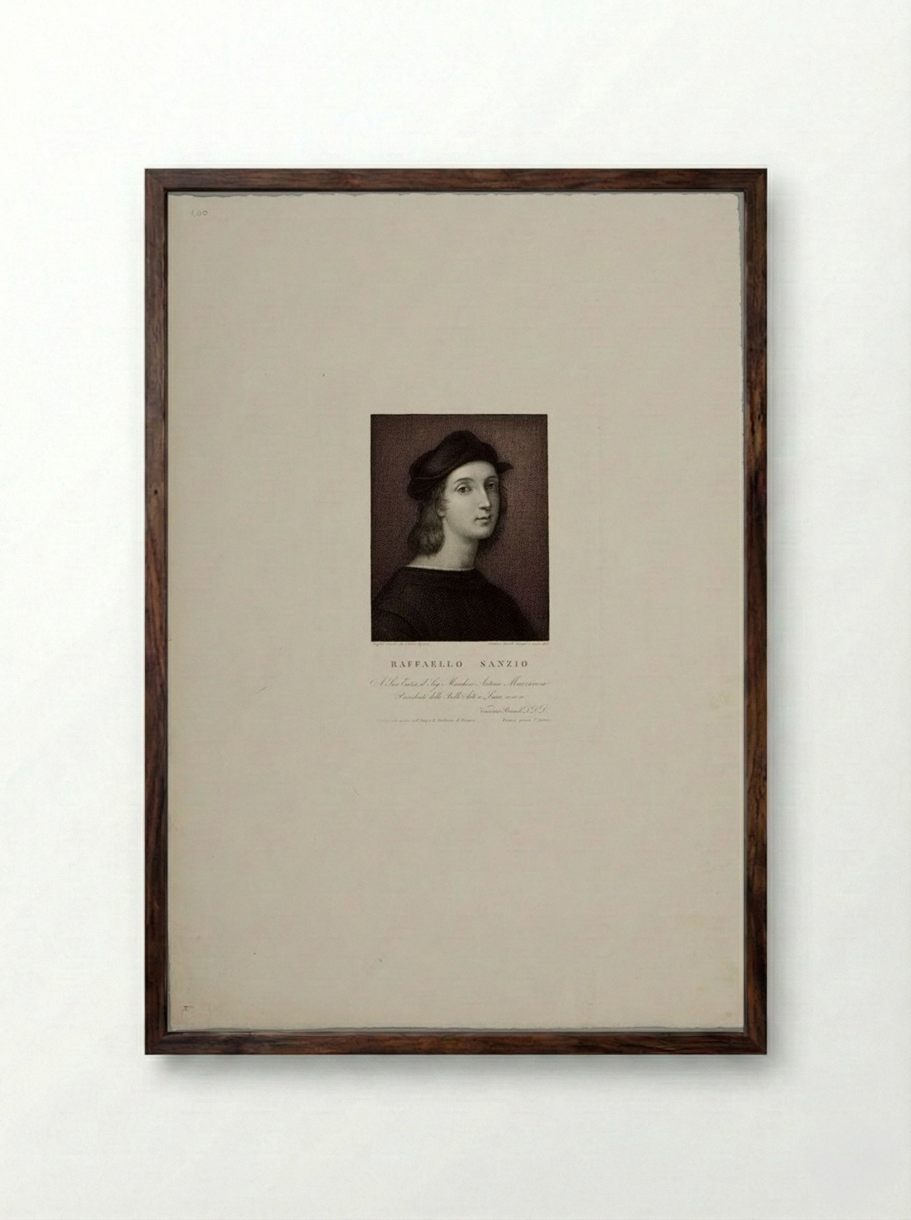 Portrait of Raphael - Vincenzo Biondi - Framed Print Dark Wood