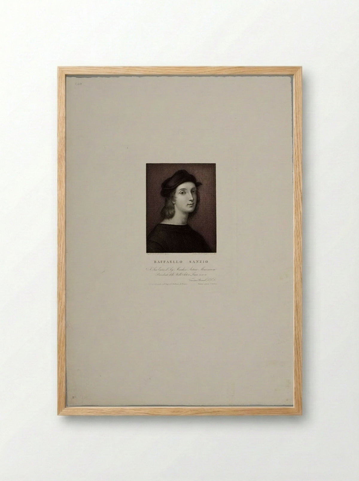 Portrait of Raphael - Vincenzo Biondi - Framed Print Wood