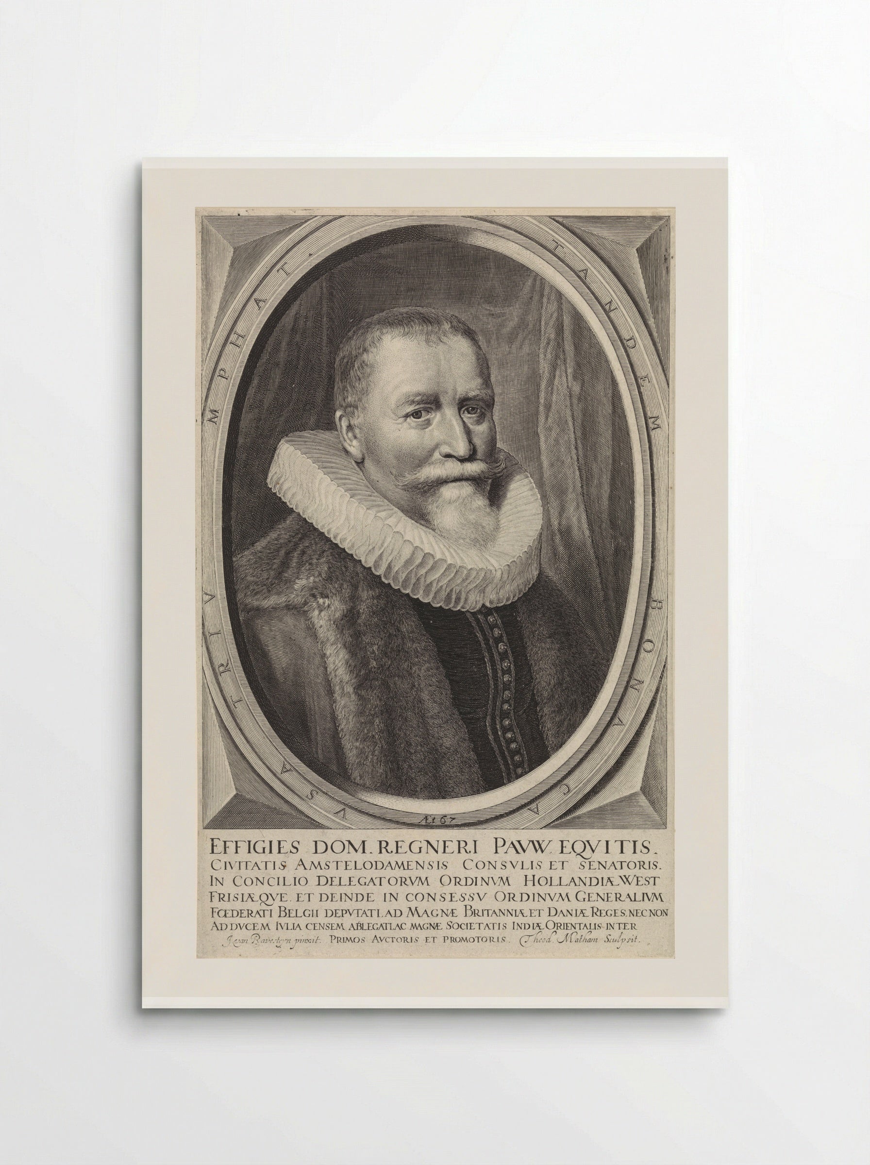 Portrait of Reinier Adriaensz. Pauw at Age 67 - Theodor Matham - Poster