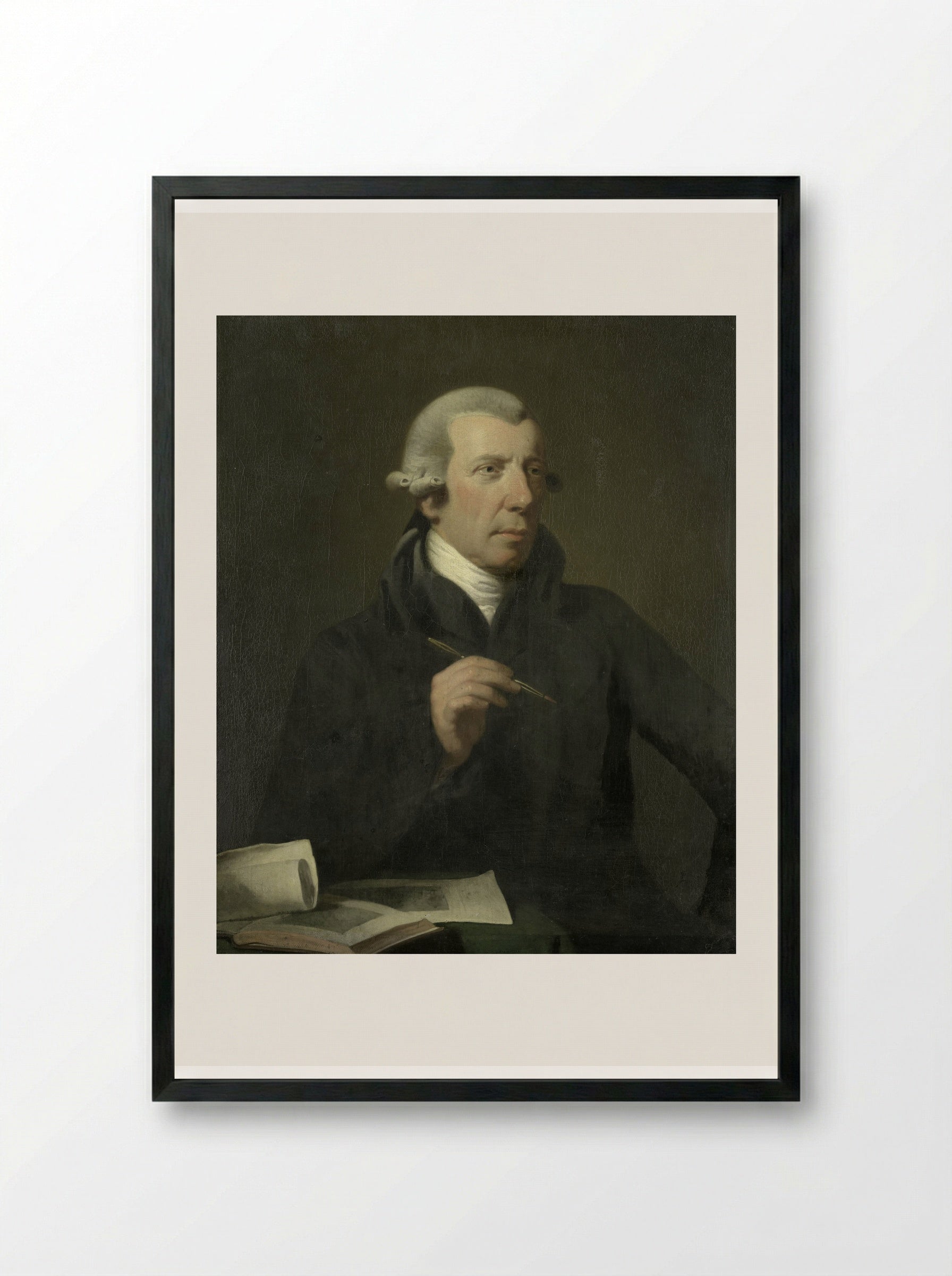 Portrait of Reinier Vinkeles - Charles Howard Hodges - Framed Print Black