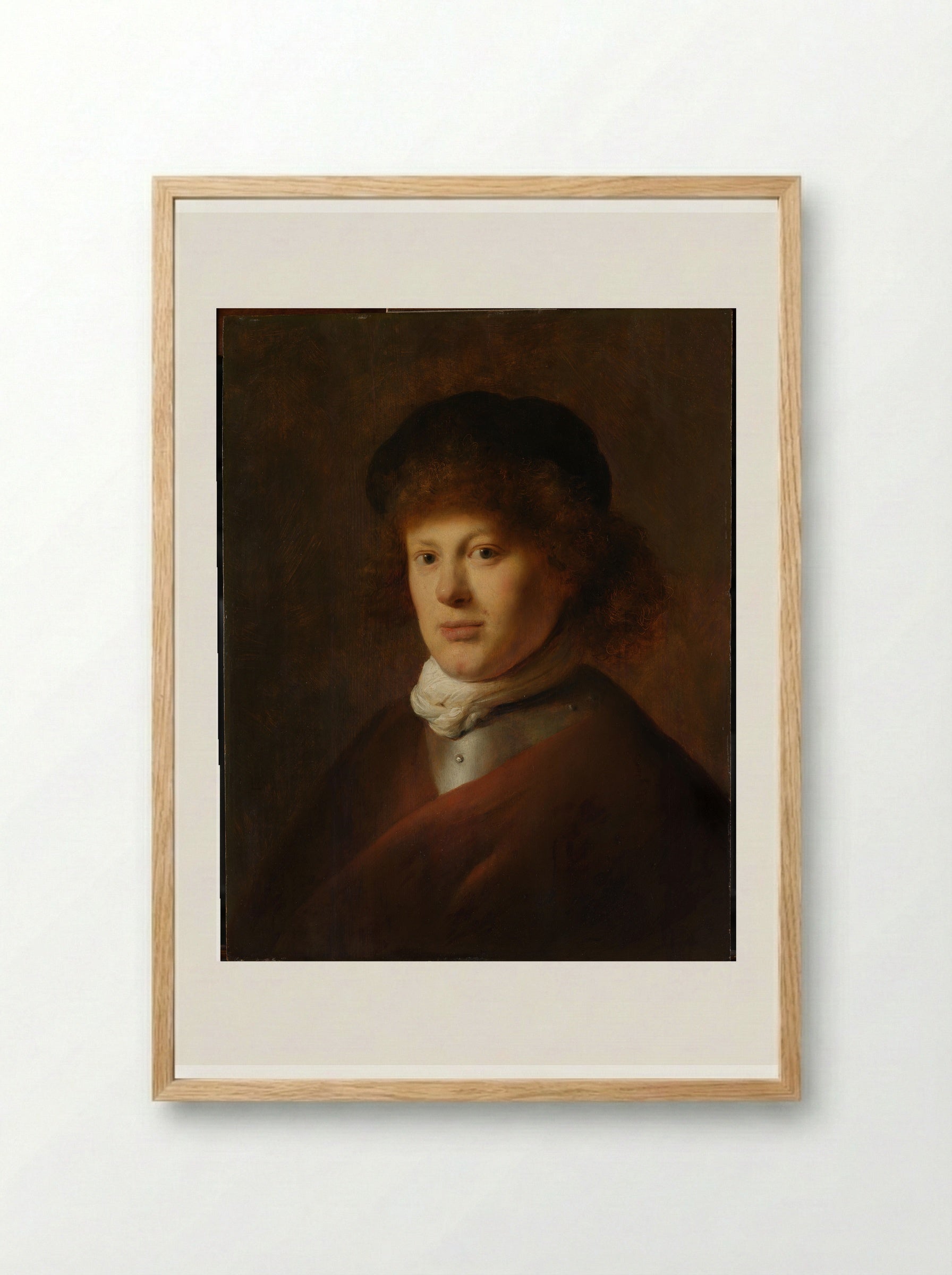 Portrait of Rembrandt van Rijn - Jan Lievens - Framed Print Wood