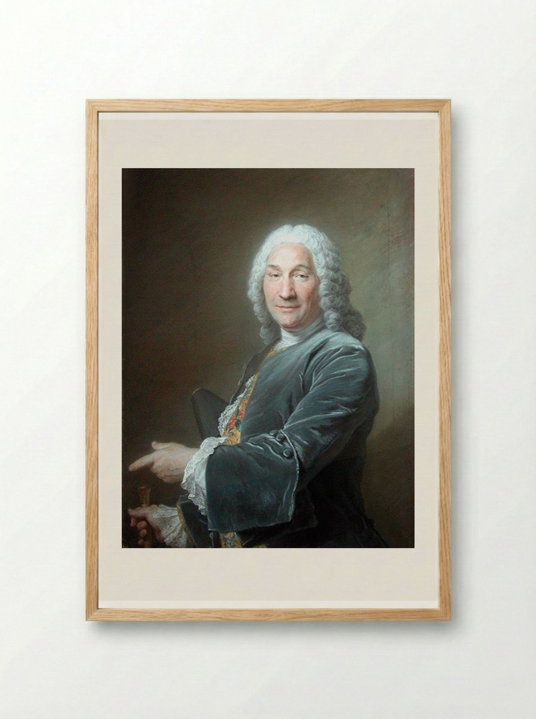 Portrait of René Frémin, Sculptor - Maurice Quentin de La Tour - Framed Print Wood