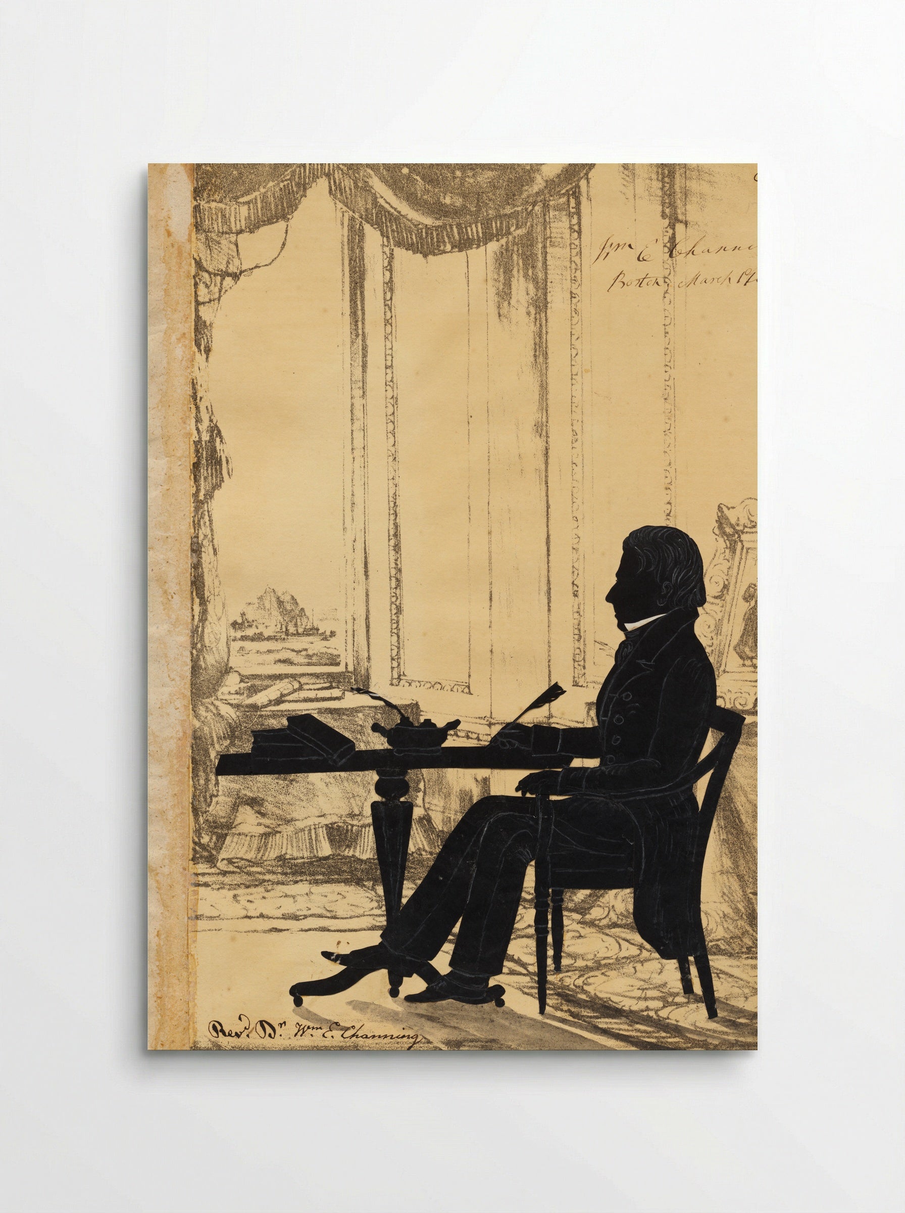 Portrait of Reverend William Ellery Channing - Auguste Edouart - Poster