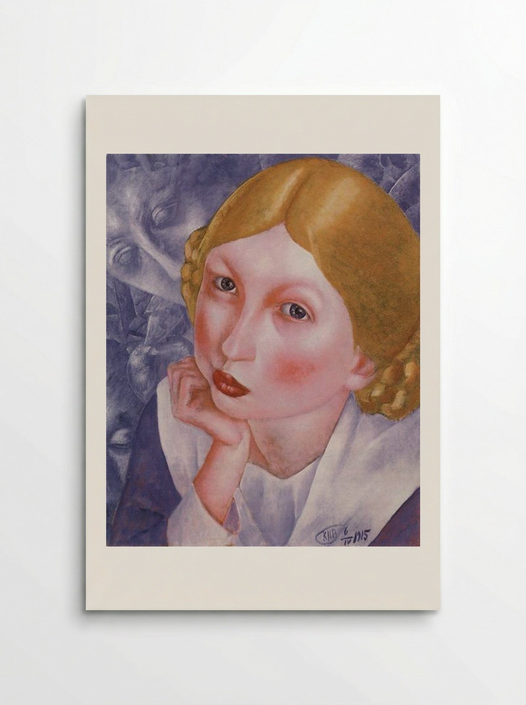 Portrait of Ria (Portrait of A.A. Kholopova) - Kuzma Petrov-Vodkin - Poster