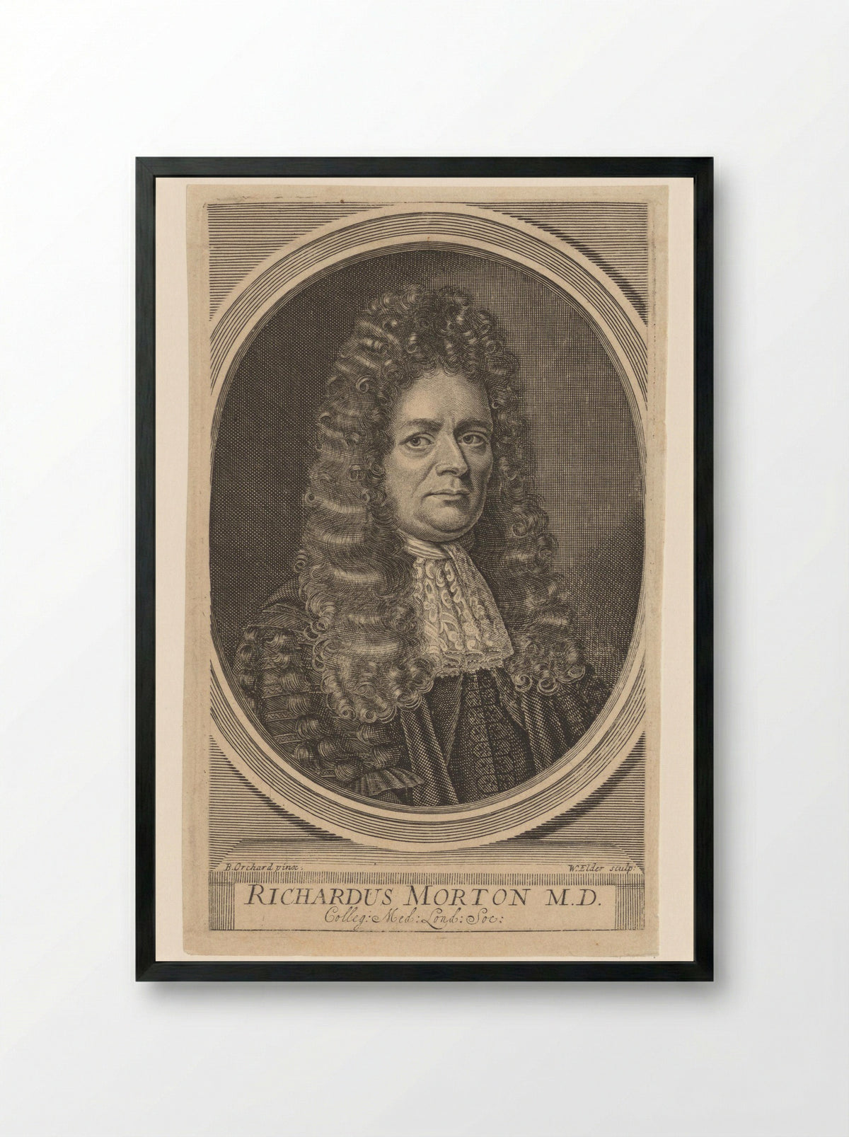 Portrait of Richard Morton, M.D. - William Elder - Framed Print Black
