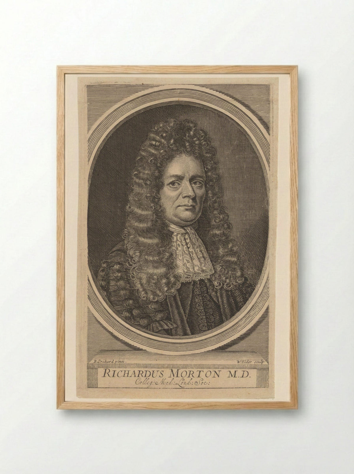 Portrait of Richard Morton, M.D. - William Elder - Framed Print Wood