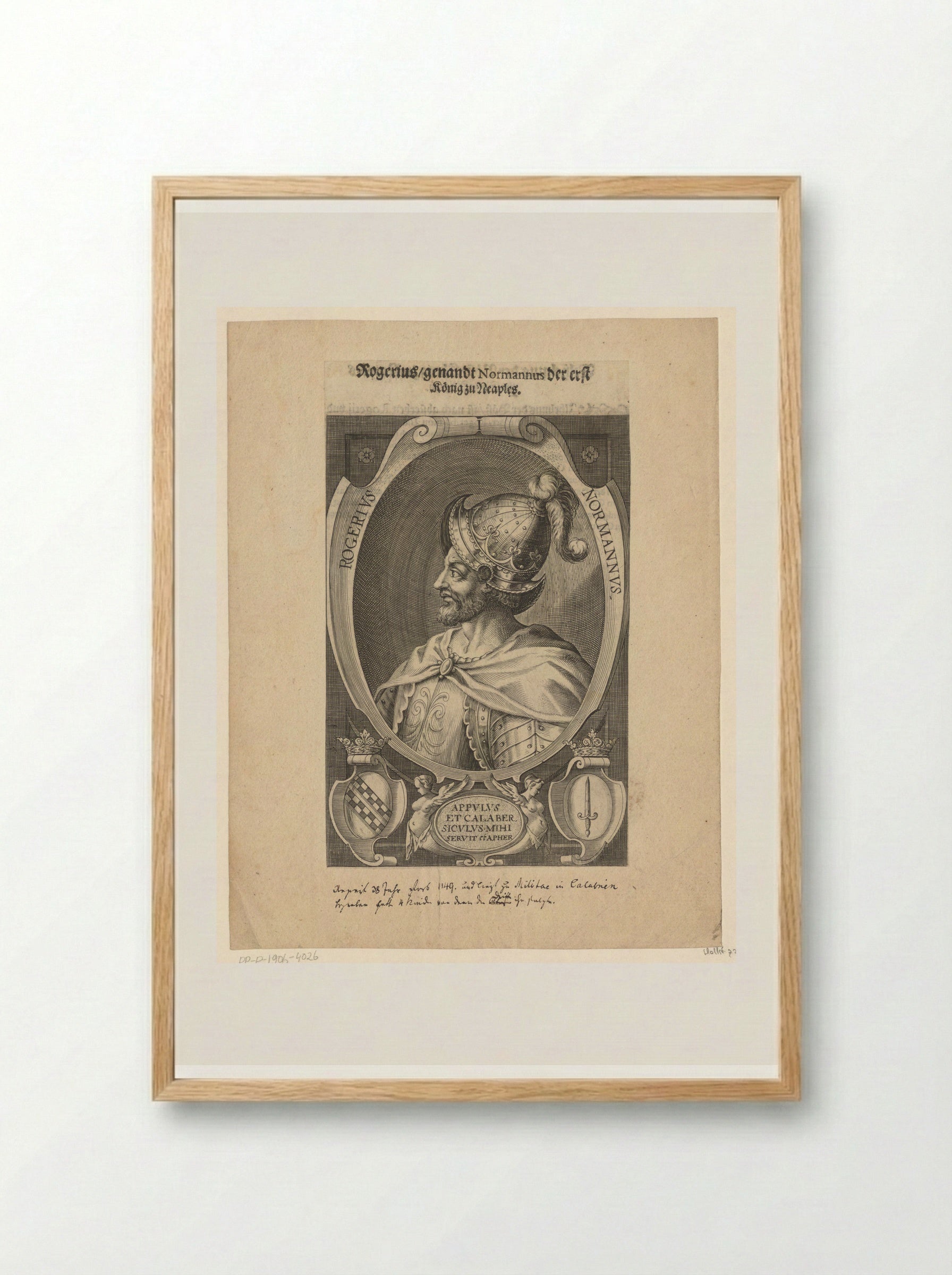 Portrait of Roger II of Sicily - Lucas Kilian - Framed Print Wood