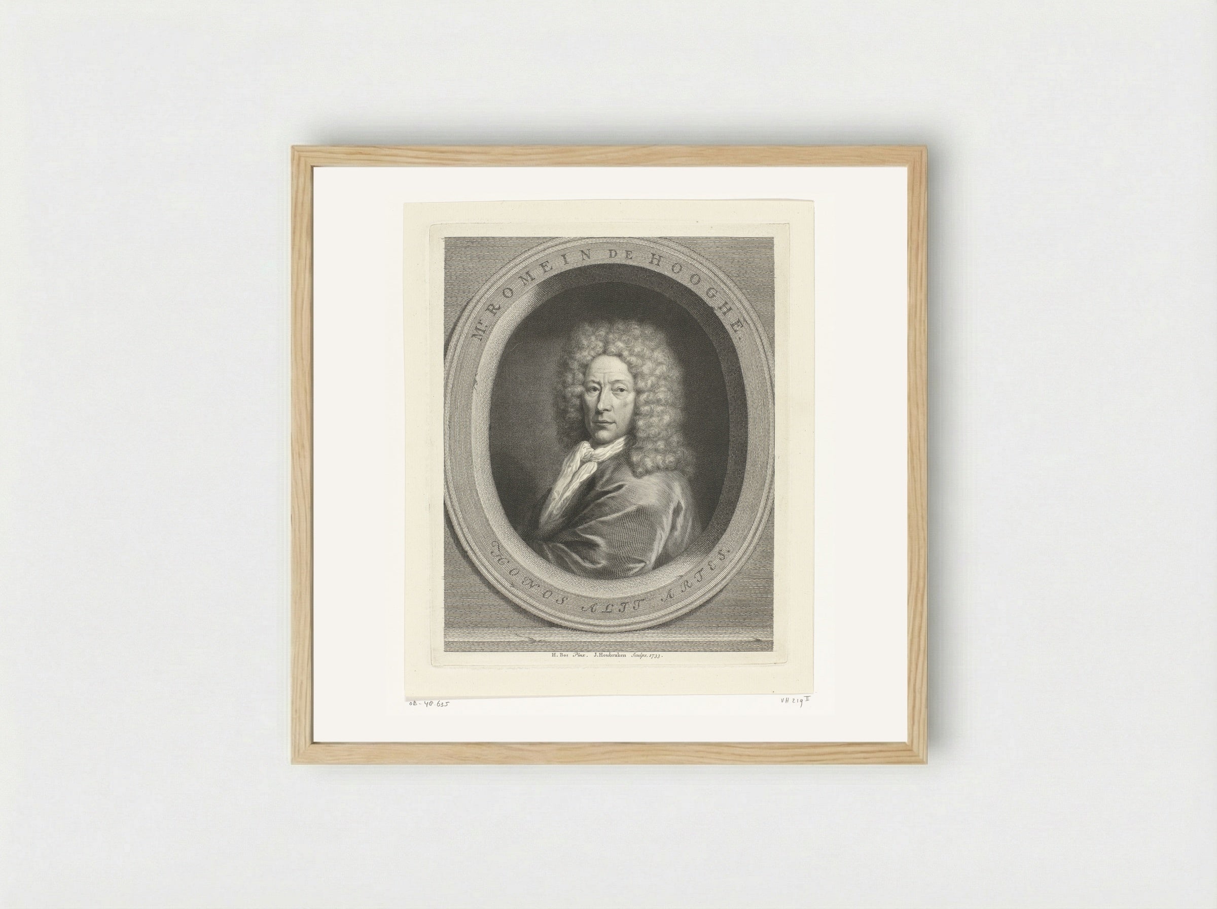 Portrait of Romeyn de Hooghe - Jacob Houbraken - Framed Print Wood