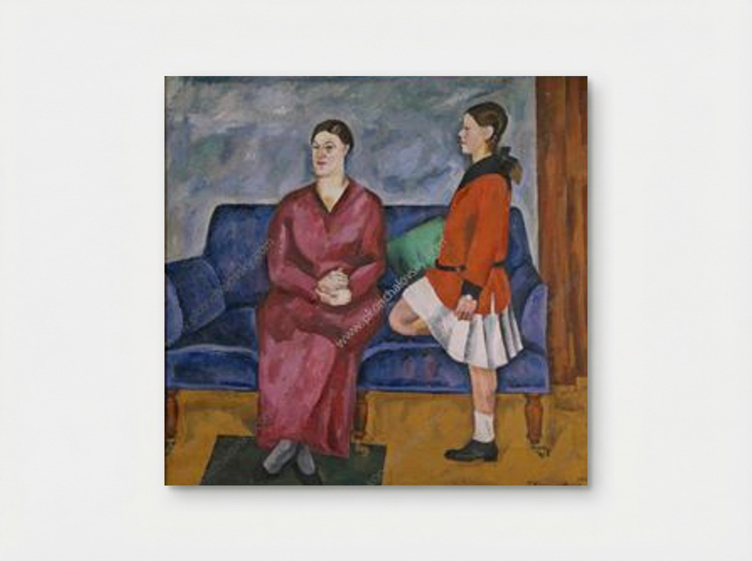 Portrait of S. P. Konchalovsky with her daughter - Pyotr Konchalovsky - Poster