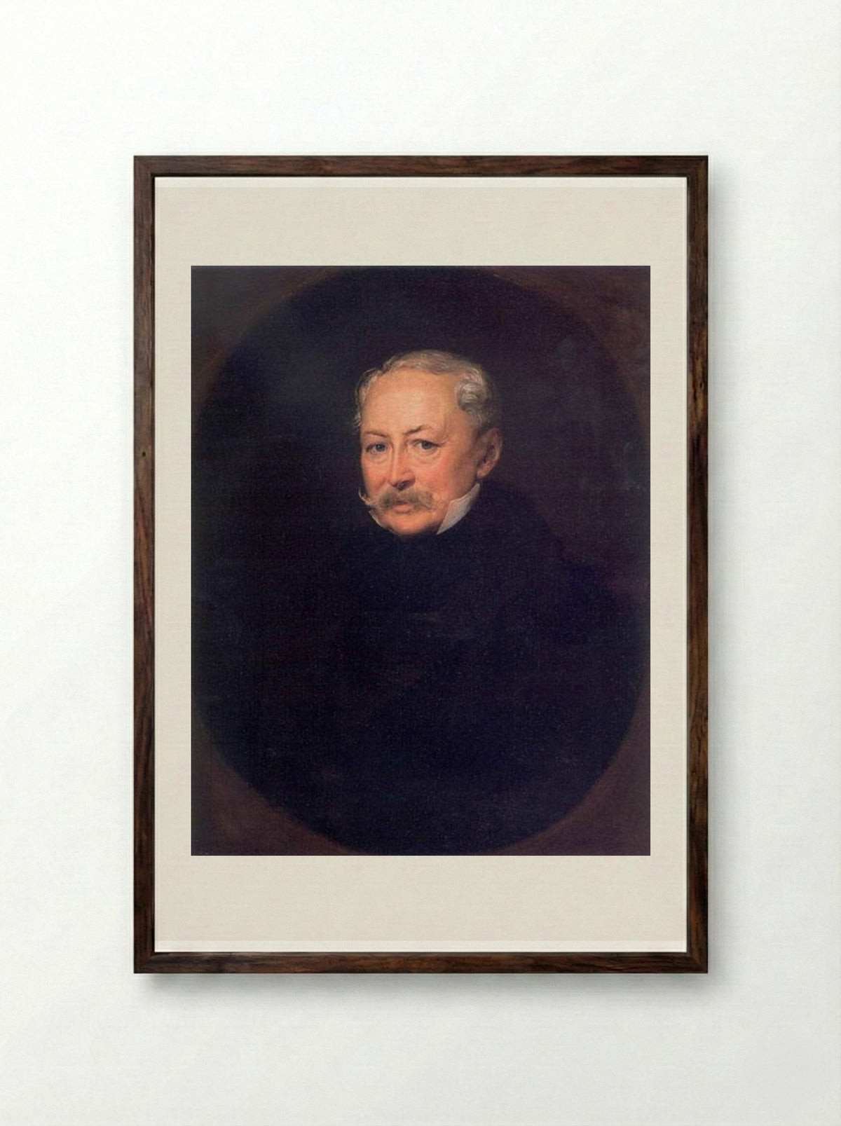 Portrait of S. Menshikov - Vasily Tropinin - Framed Print Dark Wood