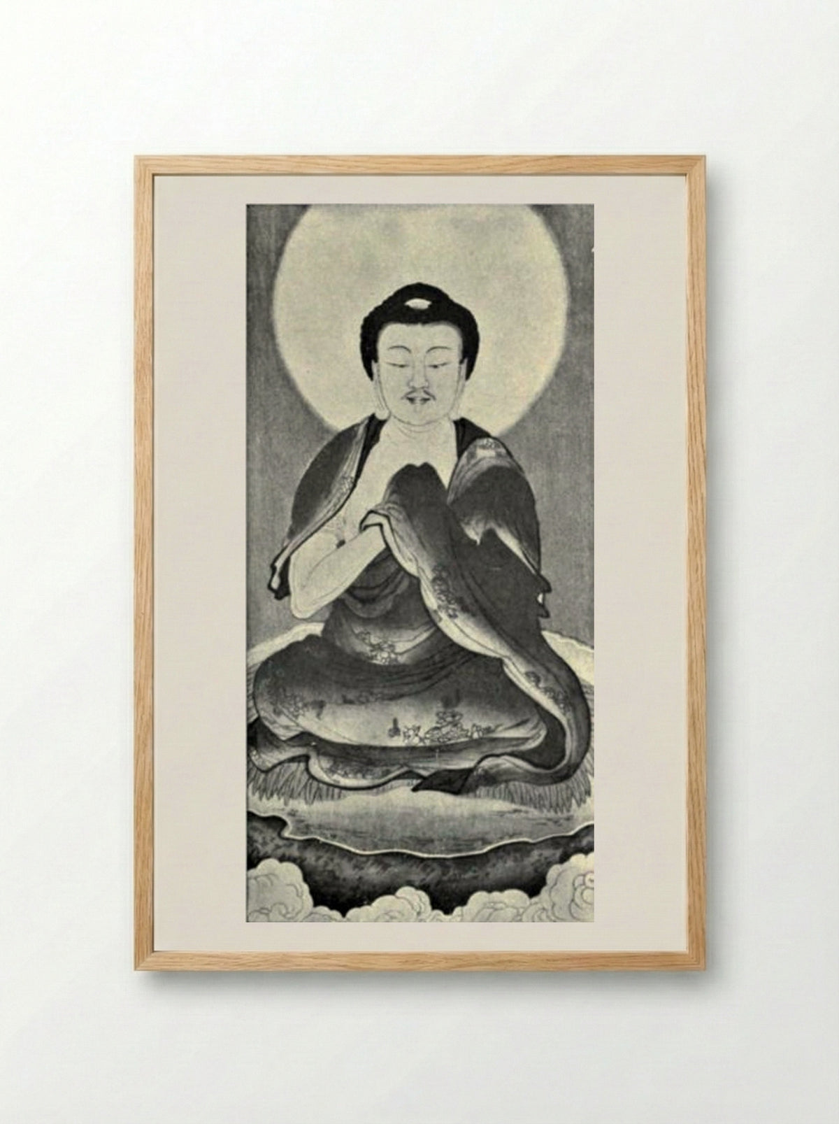 Portrait of Sakyamuni - Wu Daozi - Framed Print Wood
