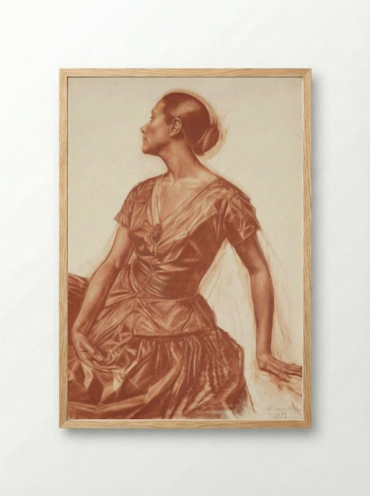 Portrait of Salome Andronnikova - Alexandre Jacovleff - Framed Print Wood