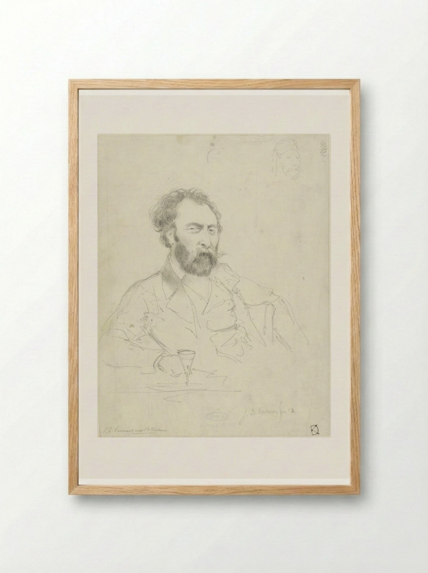 Portrait of Salomon Leonardus Verveer - Johan Daniël Koelman - Framed Print Wood