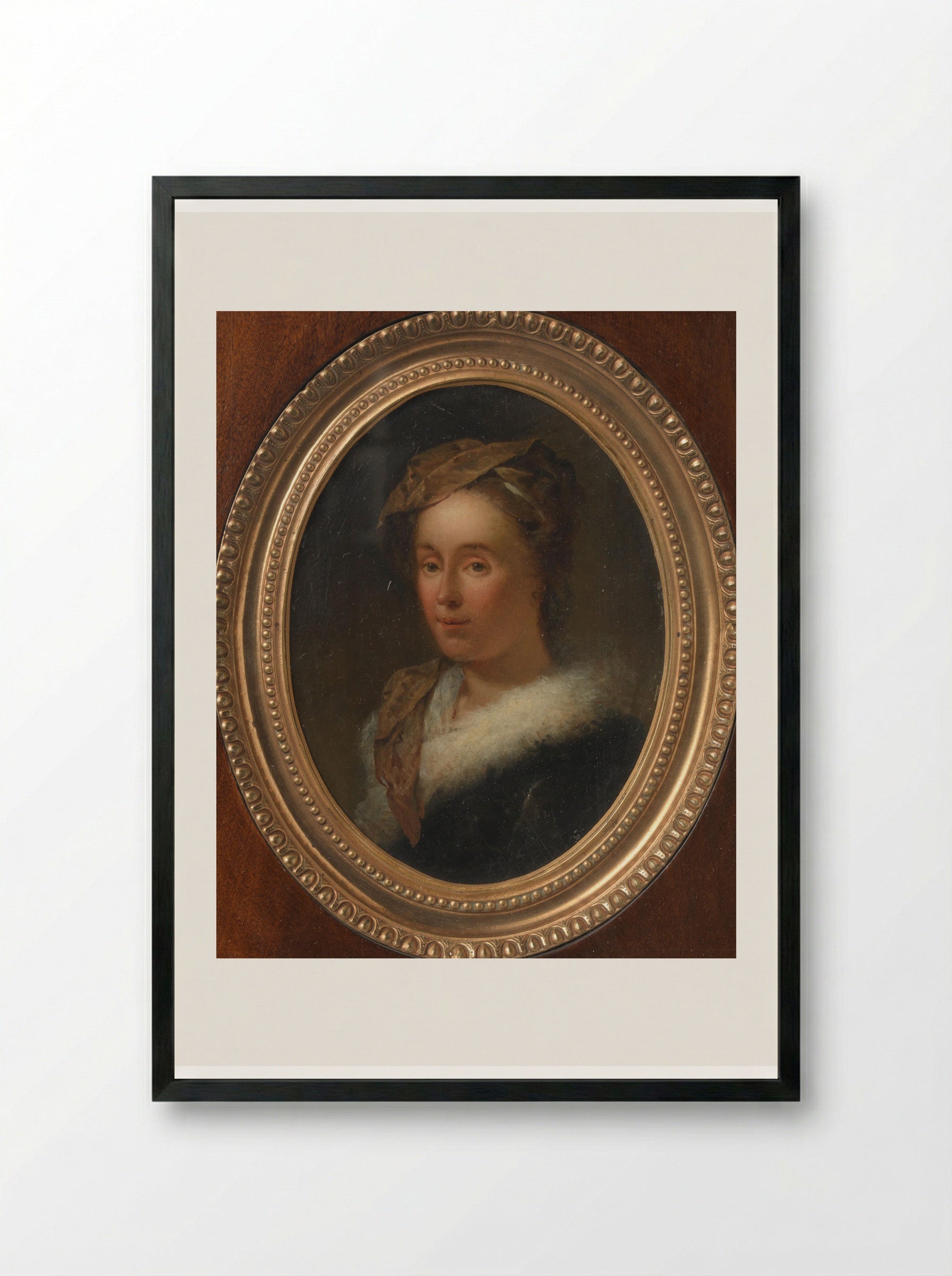 Portrait of Sara Stiermans - Dionys van Nijmegen - Framed Print Black