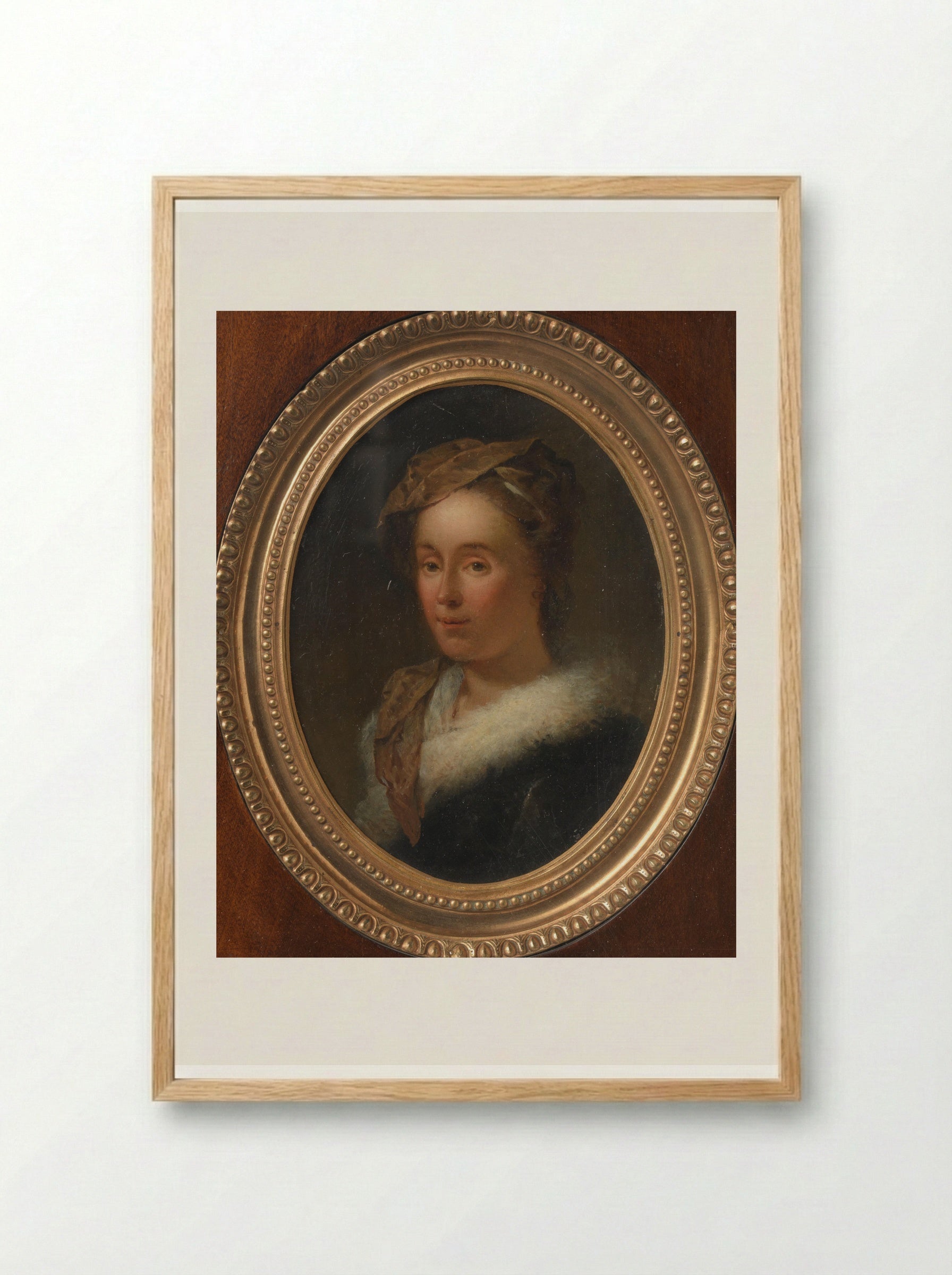 Portrait of Sara Stiermans - Dionys van Nijmegen - Framed Print Wood