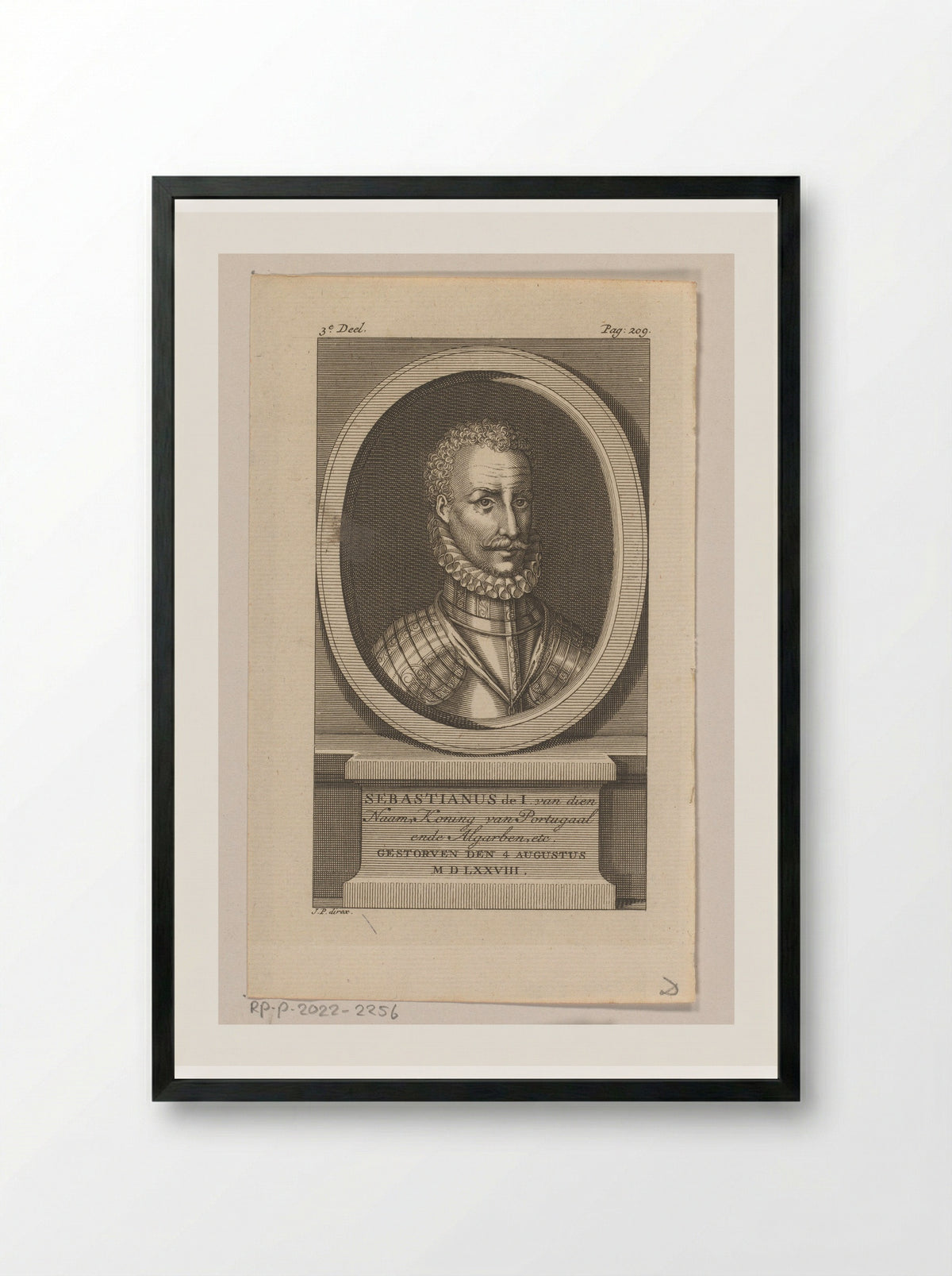 Portrait of Sebastian I of Portugal - Jan Punt - Framed Print Black