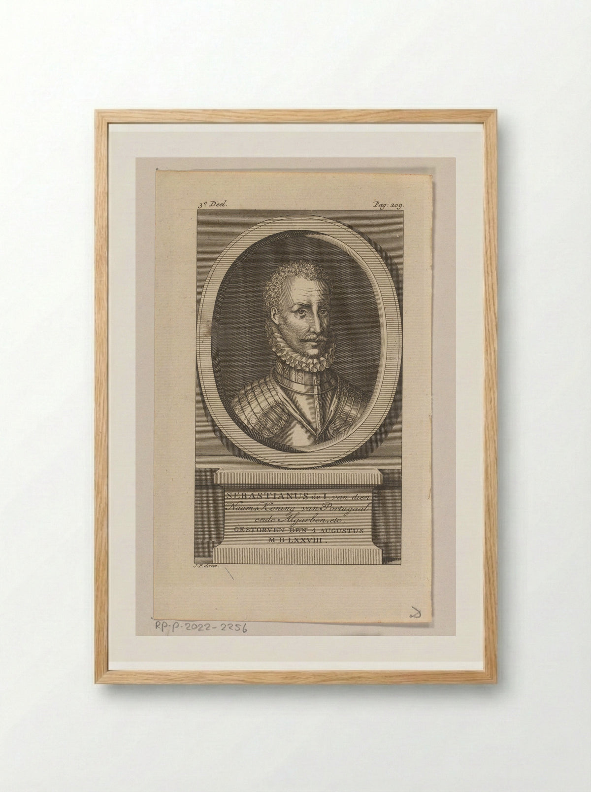 Portrait of Sebastian I of Portugal - Jan Punt - Framed Print Wood