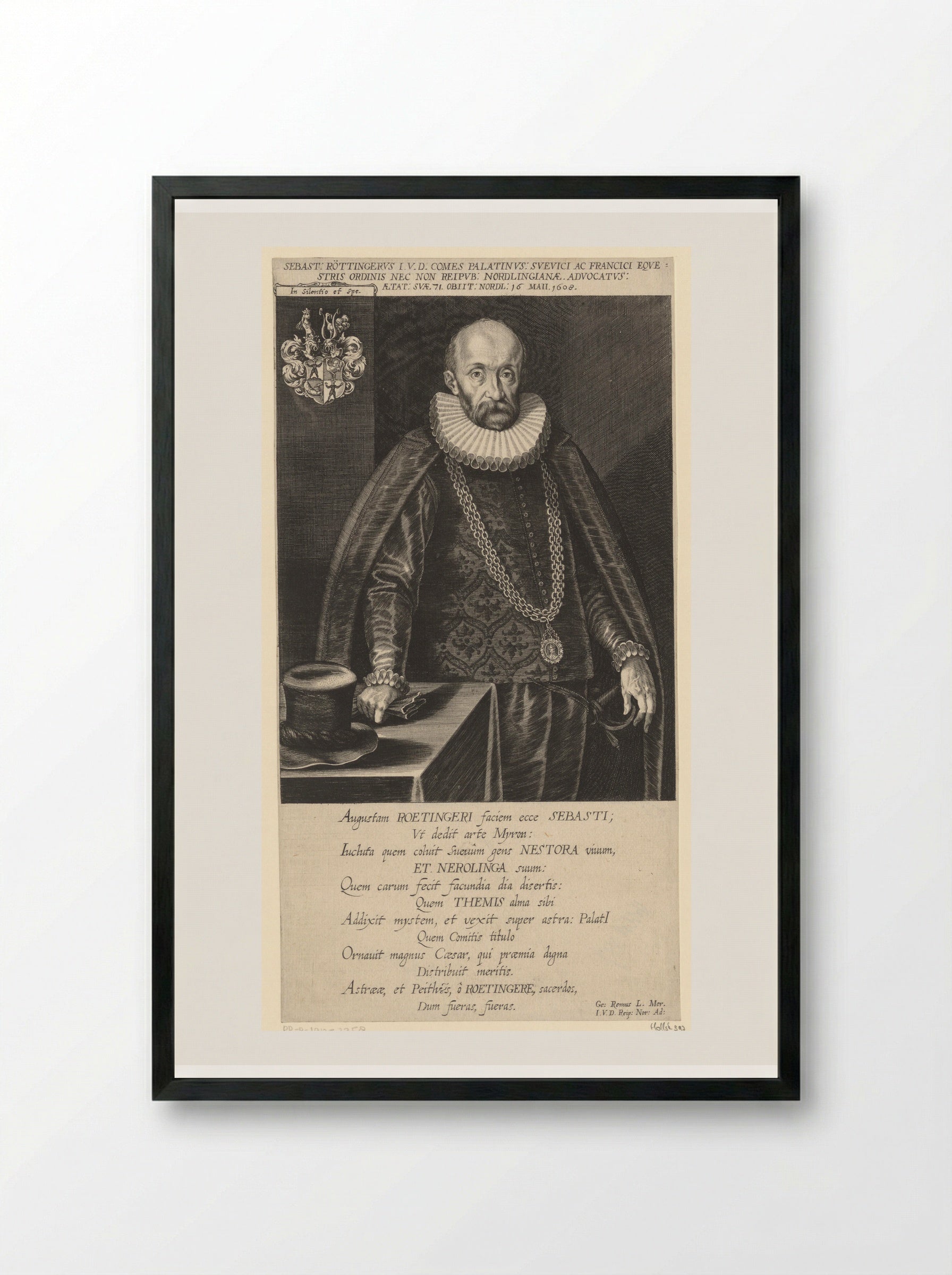 Portrait of Sebastian Röttinger - Lucas Kilian - Framed Print Black