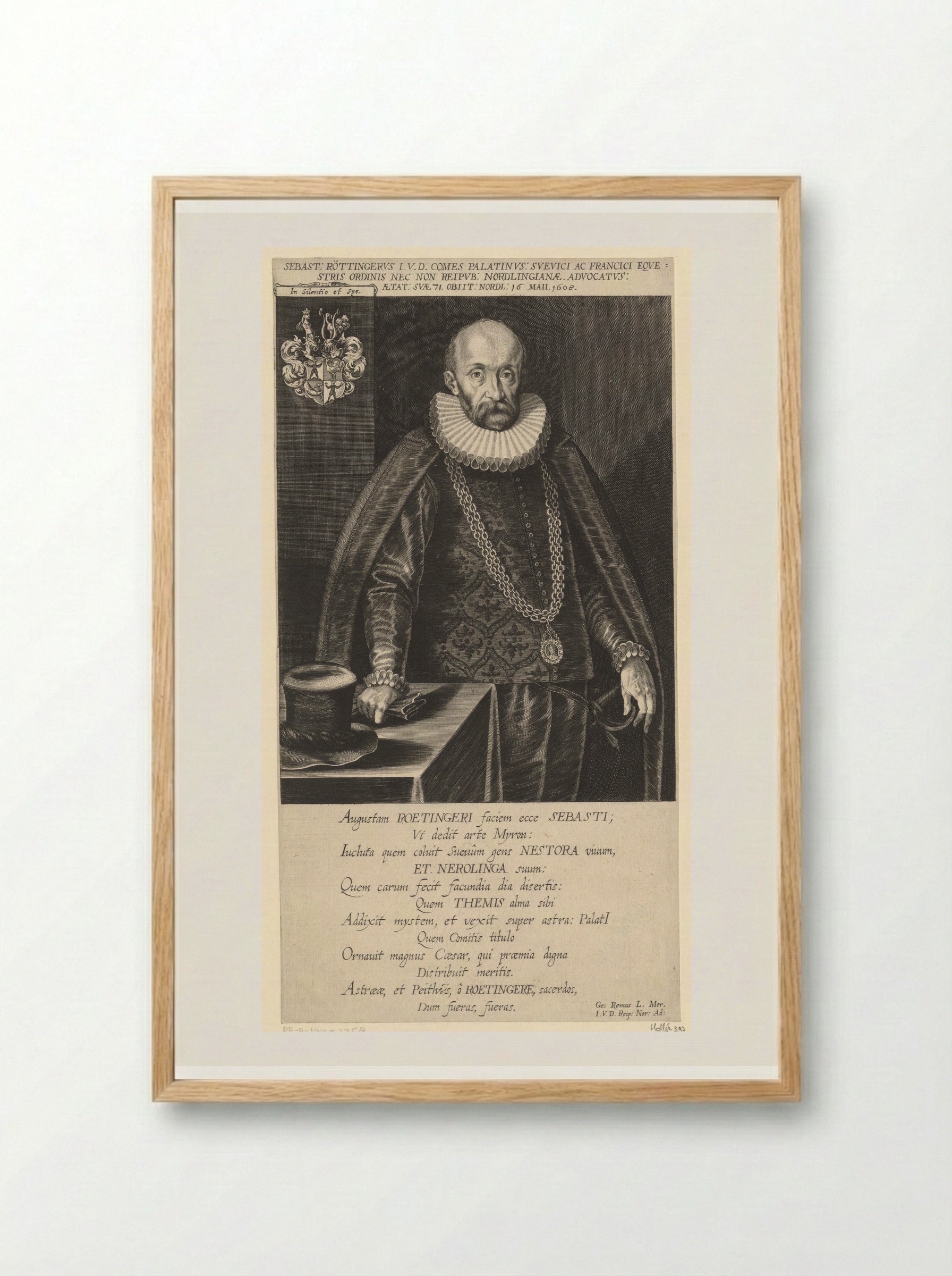 Portrait of Sebastian Röttinger - Lucas Kilian - Framed Print Wood