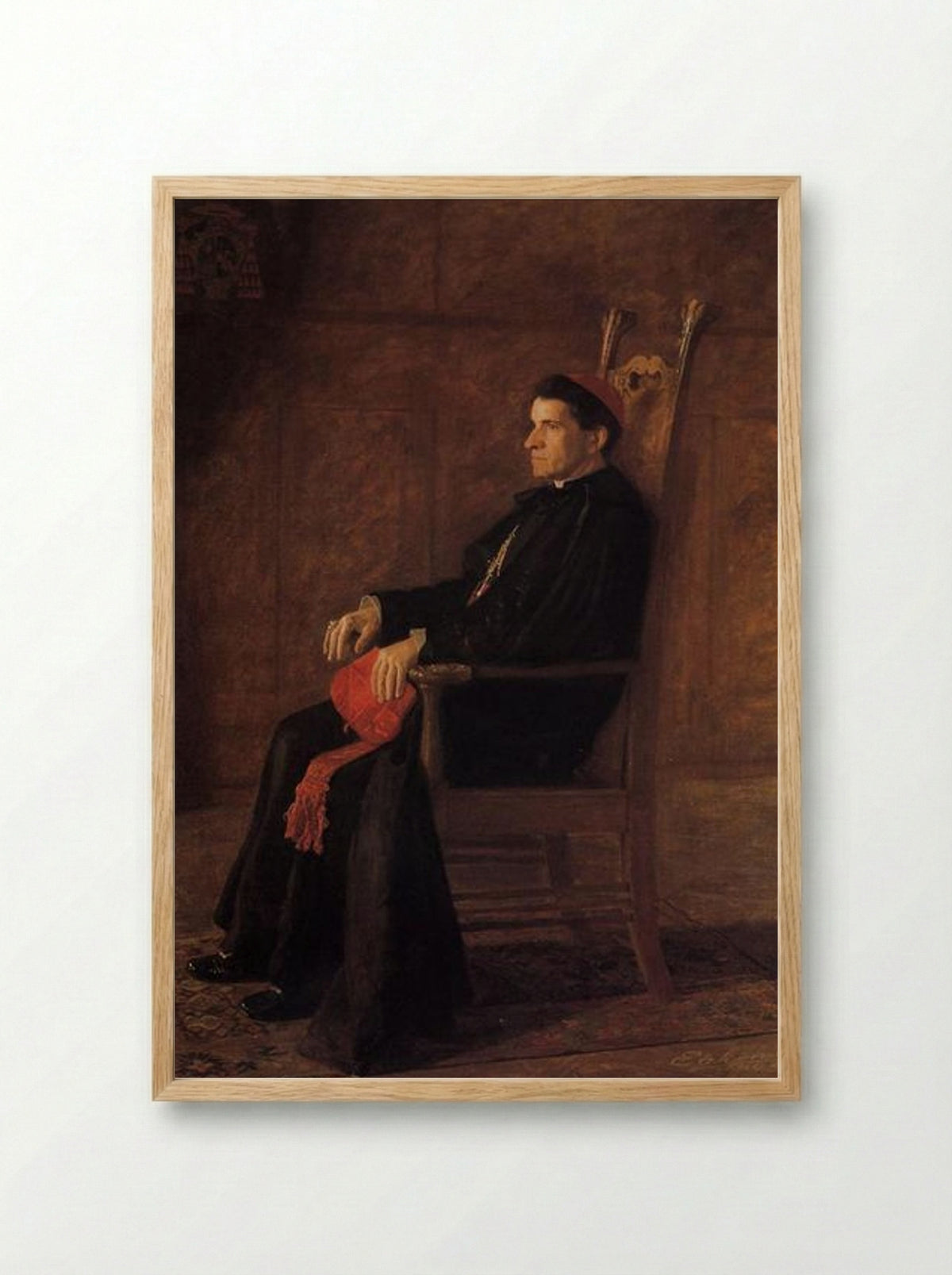 Portrait of Sebastiano Cardinal Martinelli - Thomas Eakins - Framed Print Wood