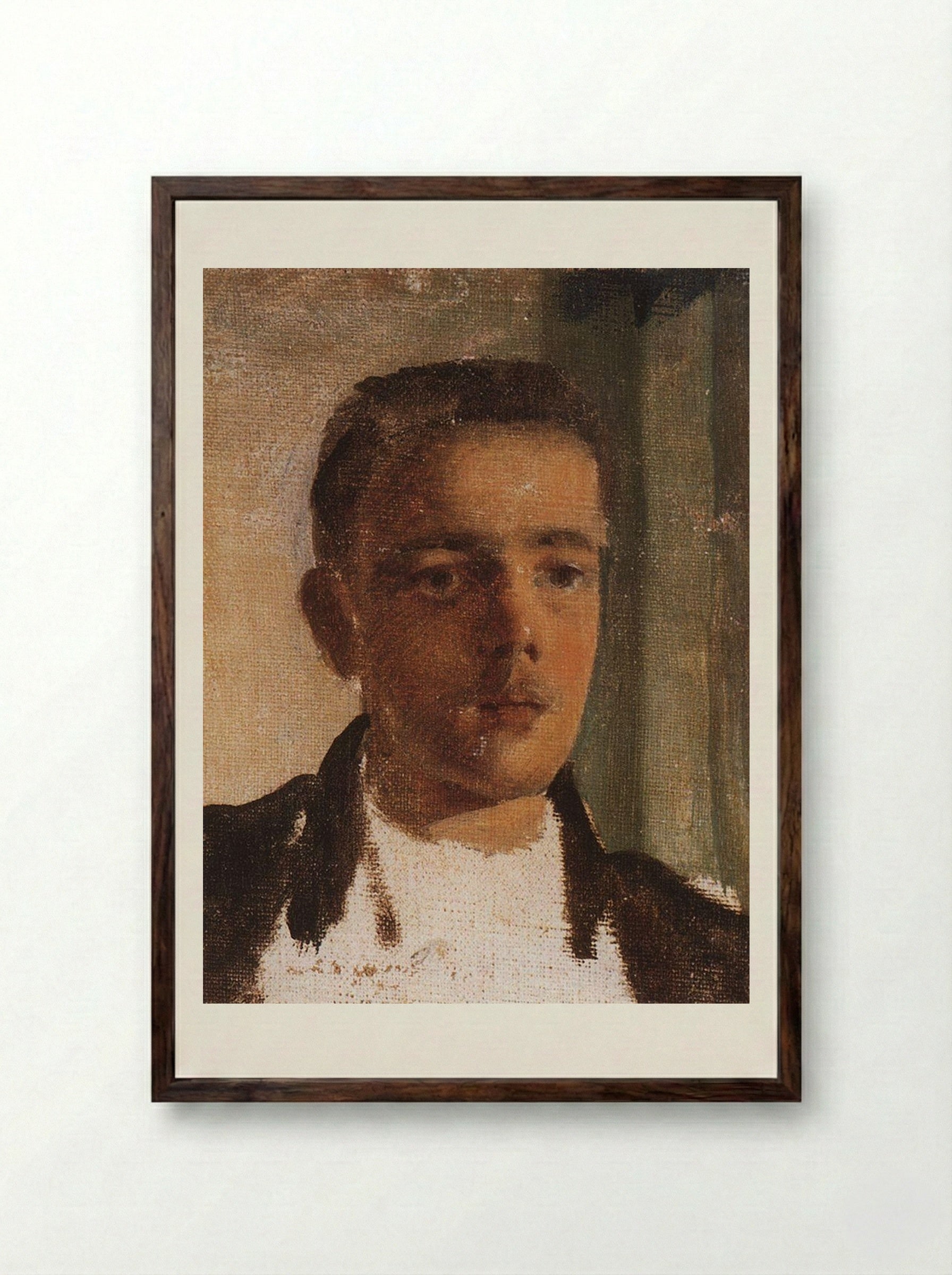 Portrait of Sergei Diaghilev - Konstantin Somov - Framed Print Dark Wood