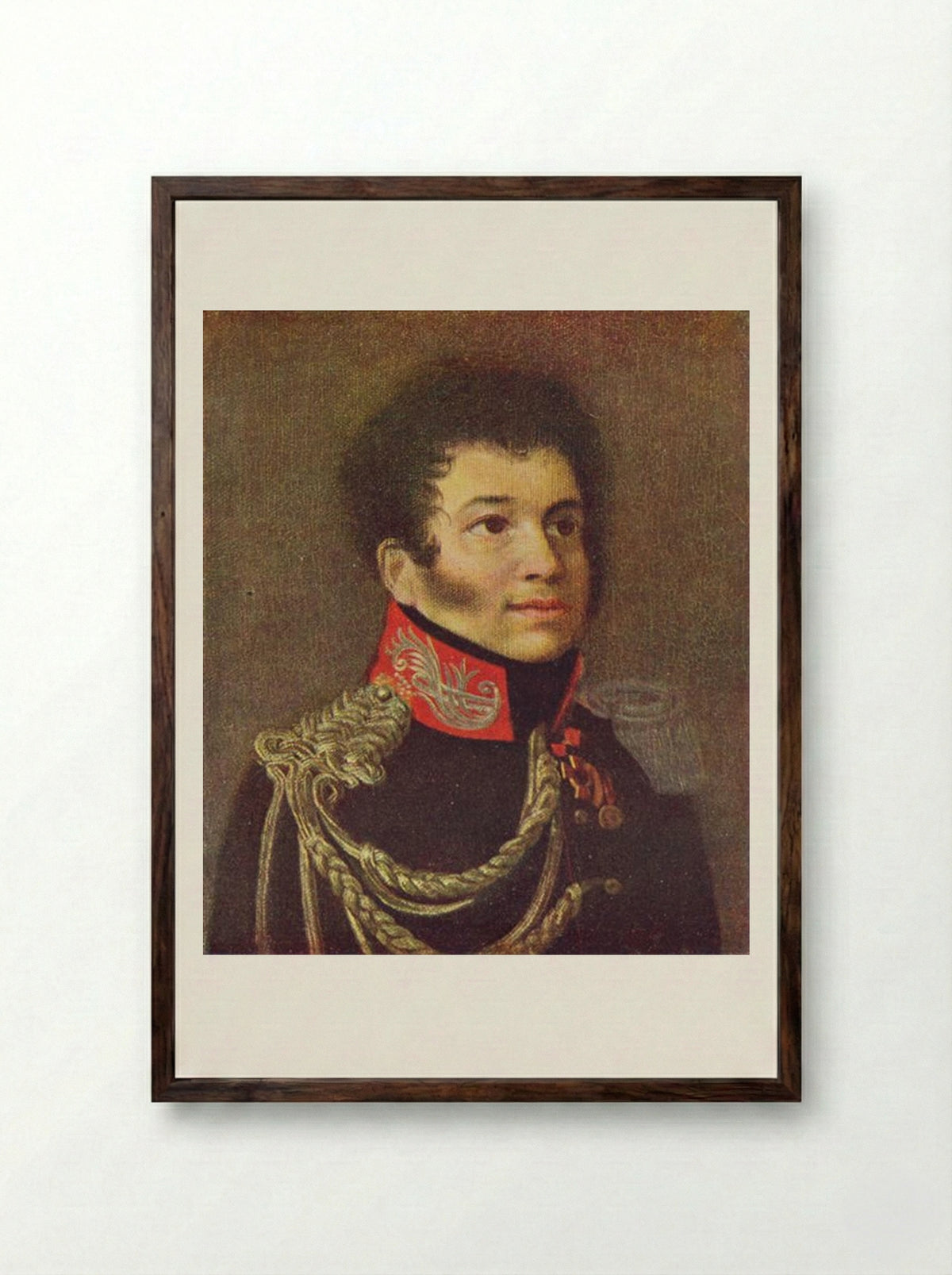 Portrait of Sergei Nikiforovich Marin - Orest Kiprensky - Framed Print Dark Wood