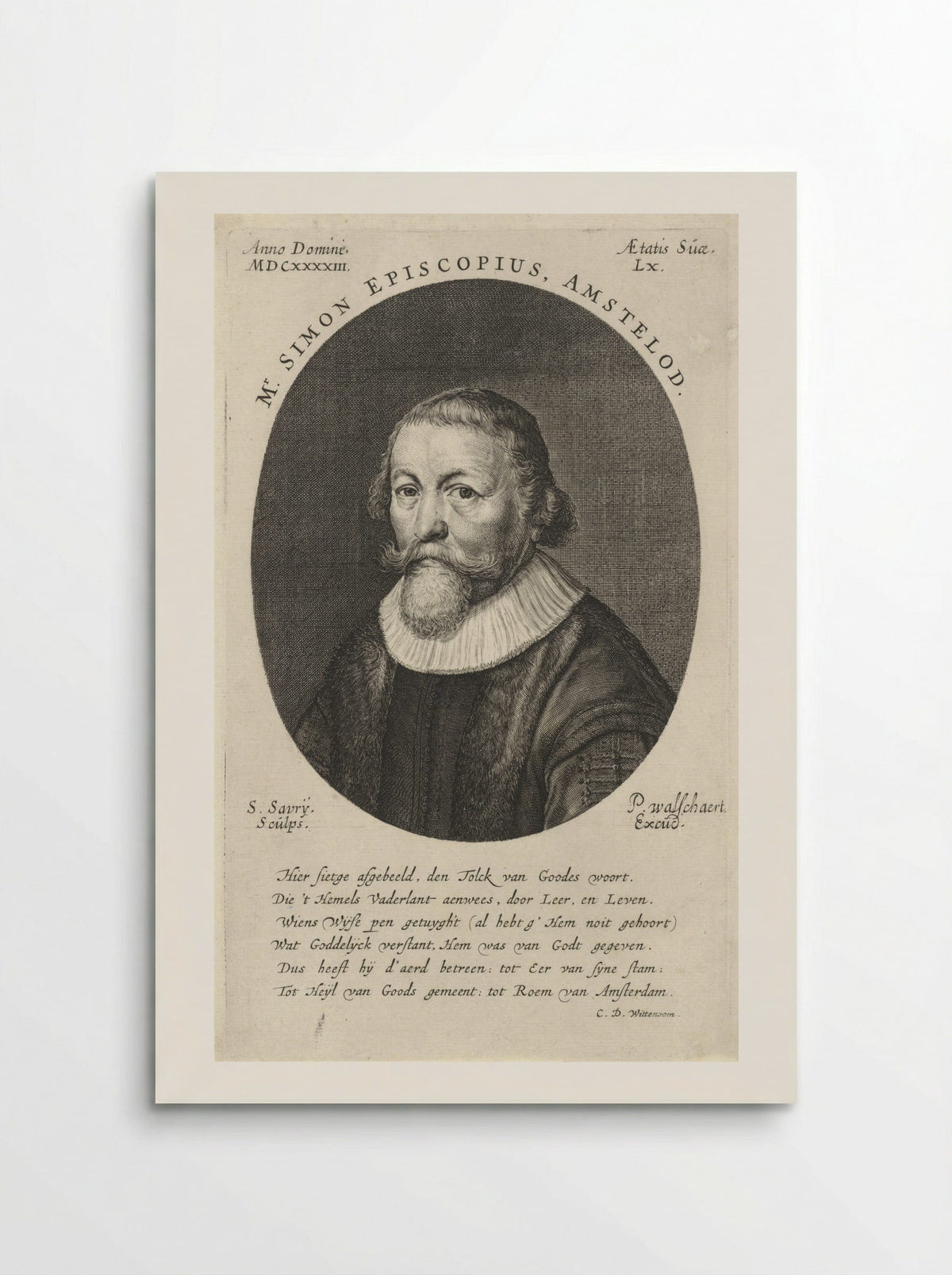 Portrait of Simon Episcopius - Cornelis Dirksen Wittenoom - Poster