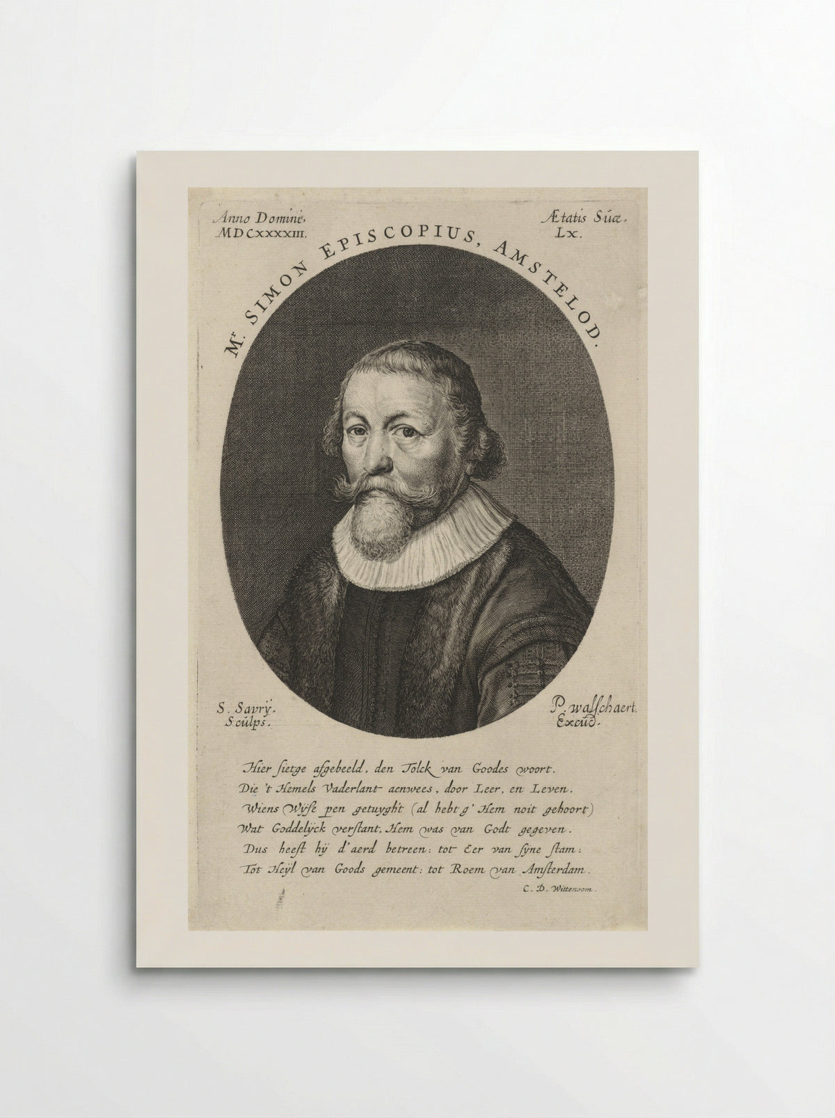 Portrait of Simon Episcopius - Cornelis Dirksen Wittenoom - Poster