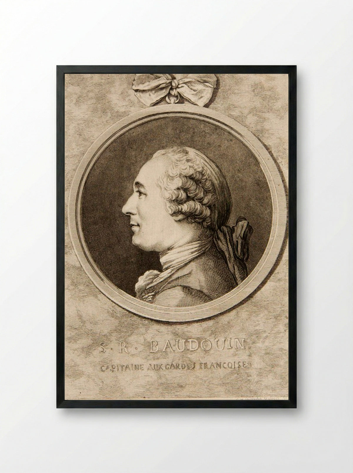 Portrait of Simon René Baudouin - Claude Henri Watelet - Framed Print Black