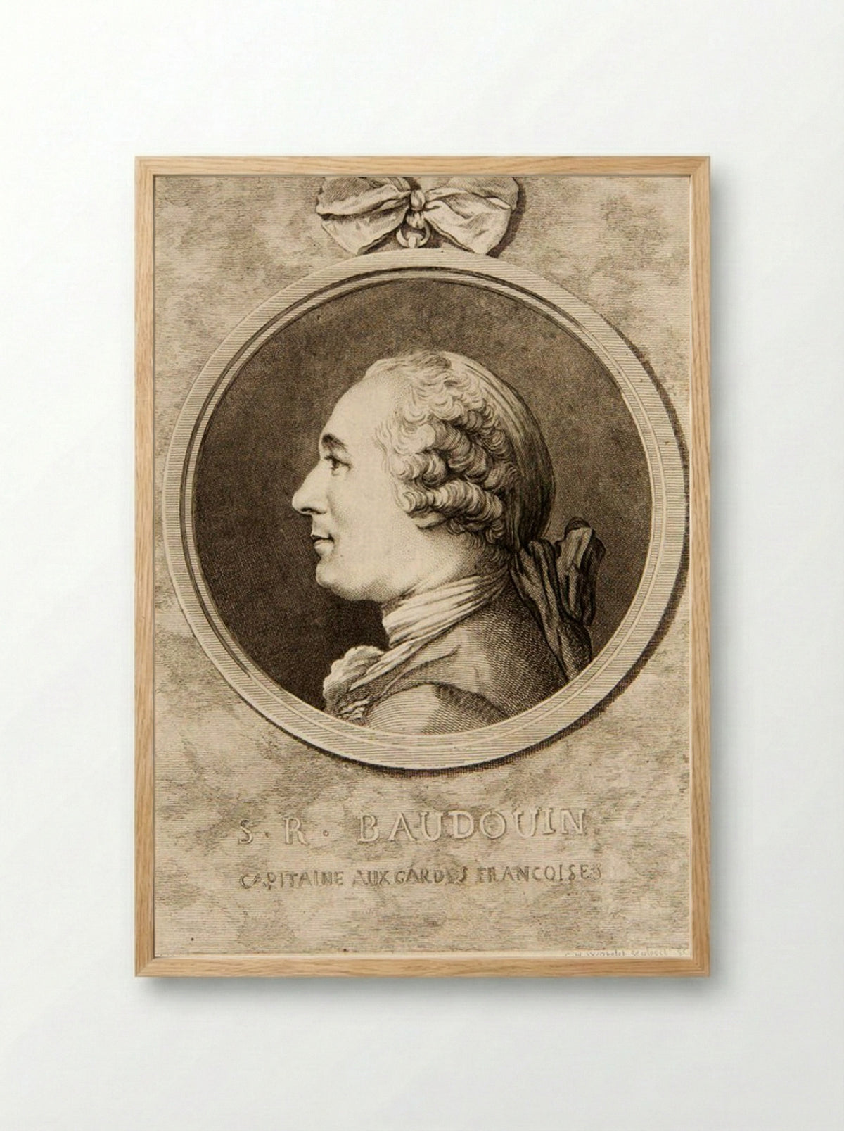 Portrait of Simon René Baudouin - Claude Henri Watelet - Framed Print Wood