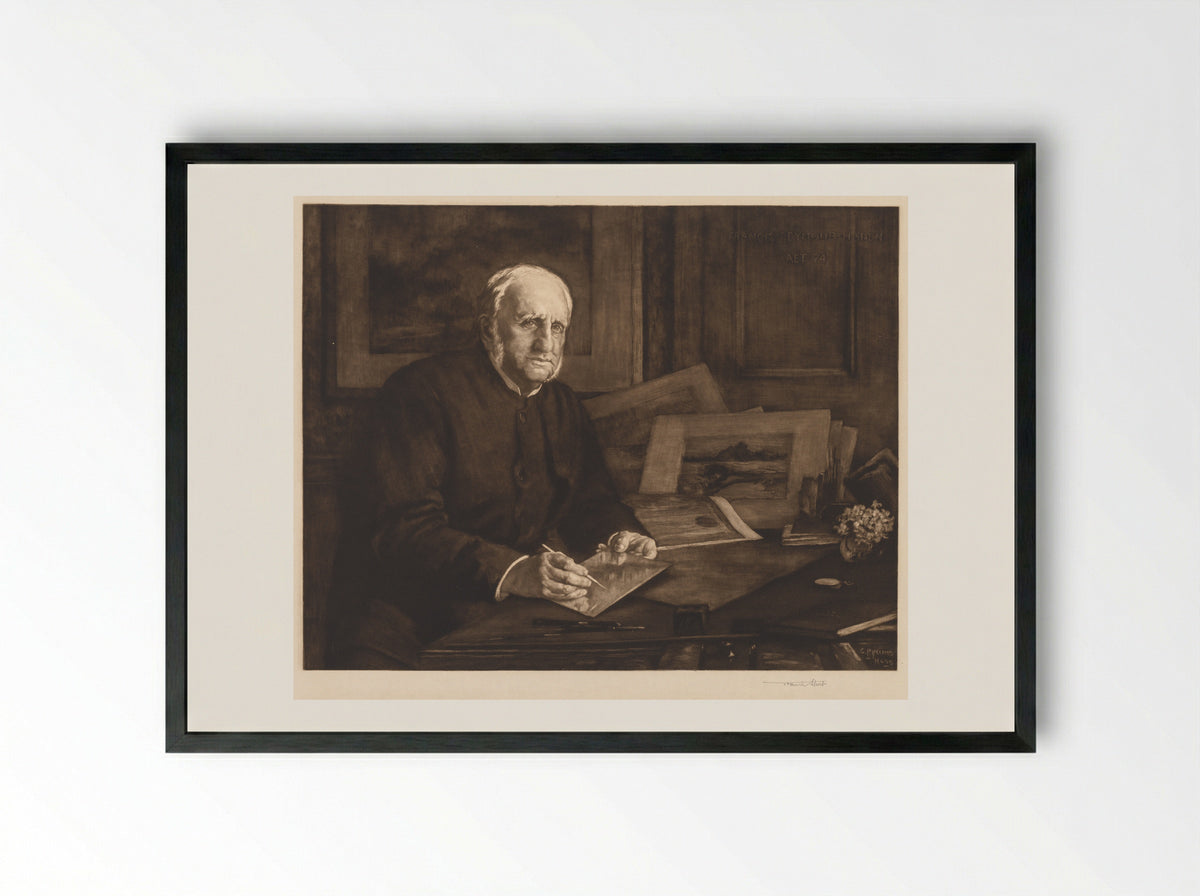 Portrait of Sir Francis Seymour Haden - Frank Short - Framed Print Black