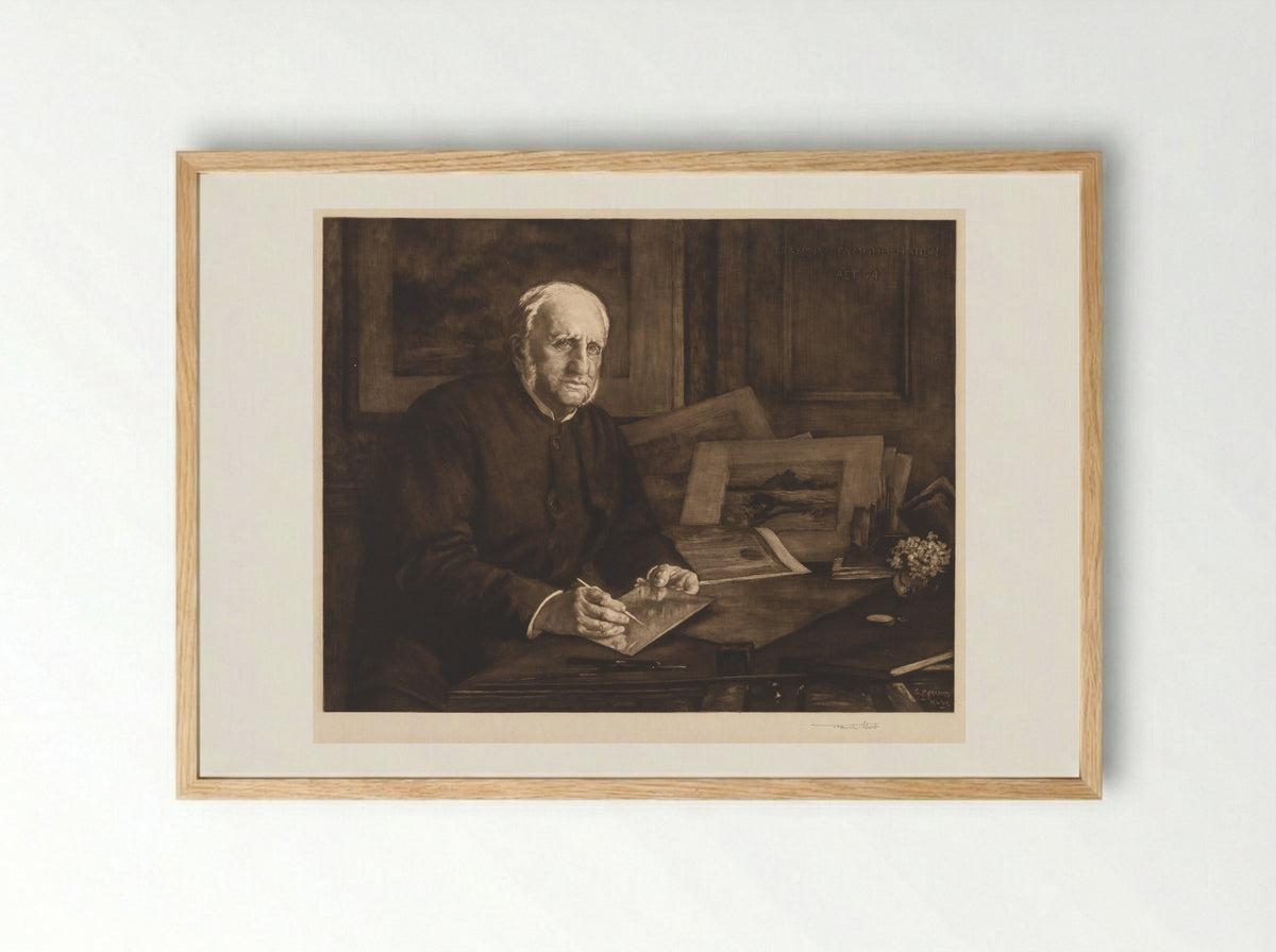 Portrait of Sir Francis Seymour Haden - Frank Short - Framed Print Wood