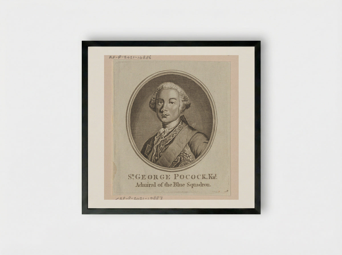 Portrait of Sir George Pocock - Guillaume Philippe Benoist - Framed Print Black
