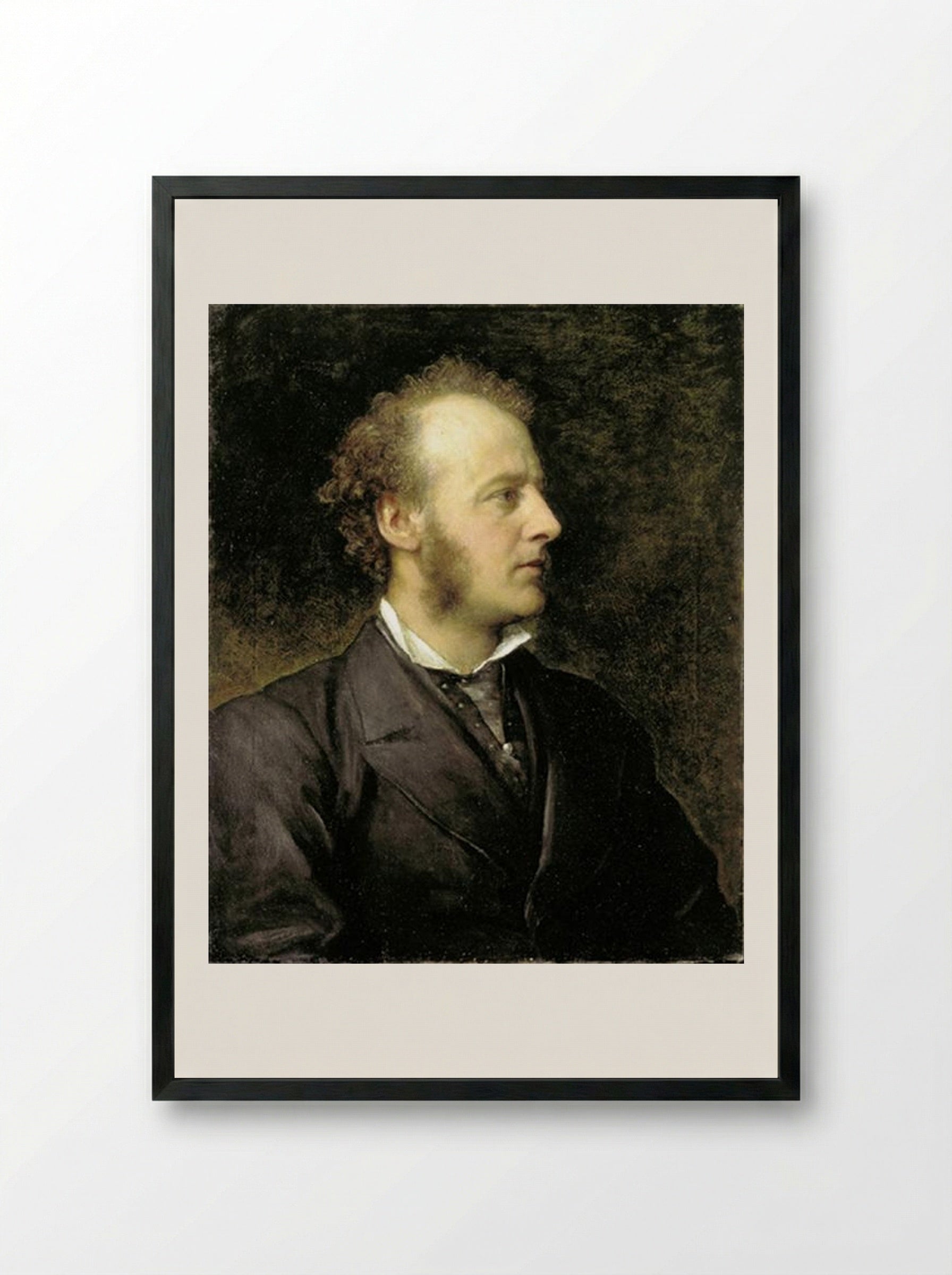 Portrait of Sir John Everett Millais - George Frederick Watts - Framed Print Black