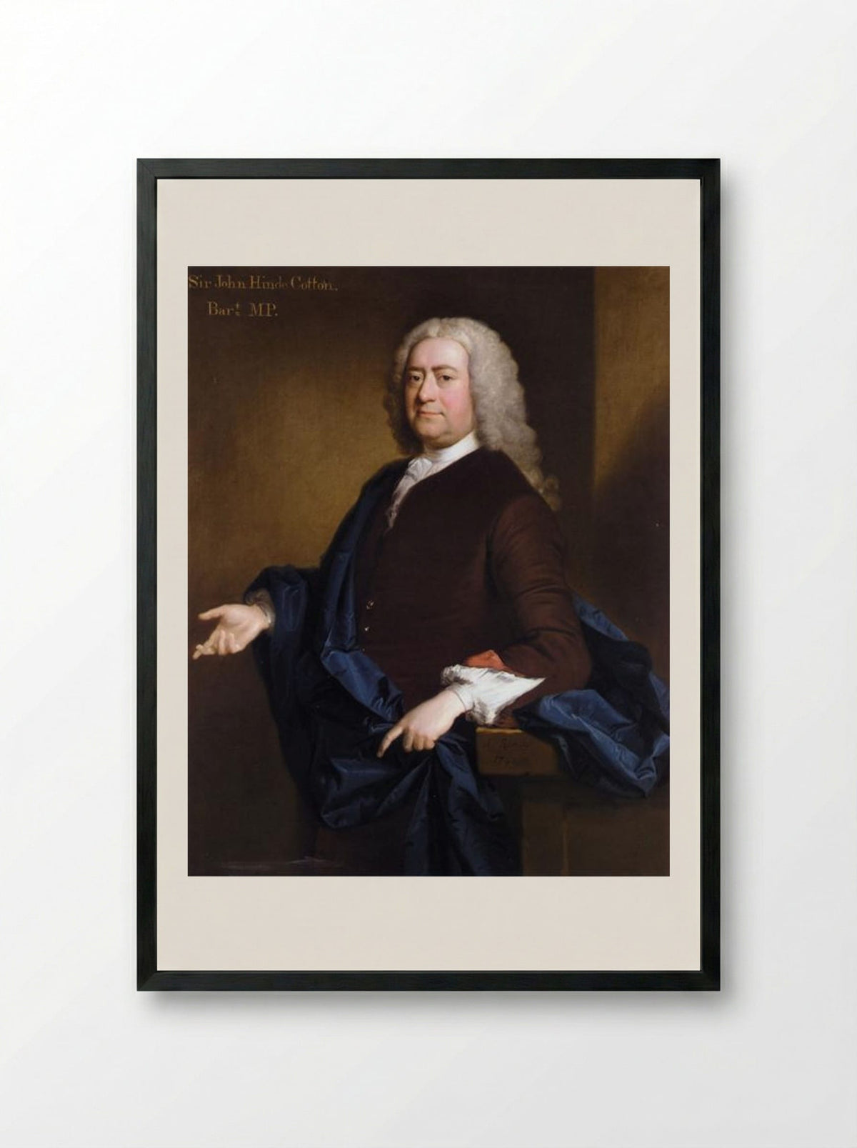 Portrait of Sir John Hynde Cotton, 3rd Bt - Allan Ramsay - Framed Print Black