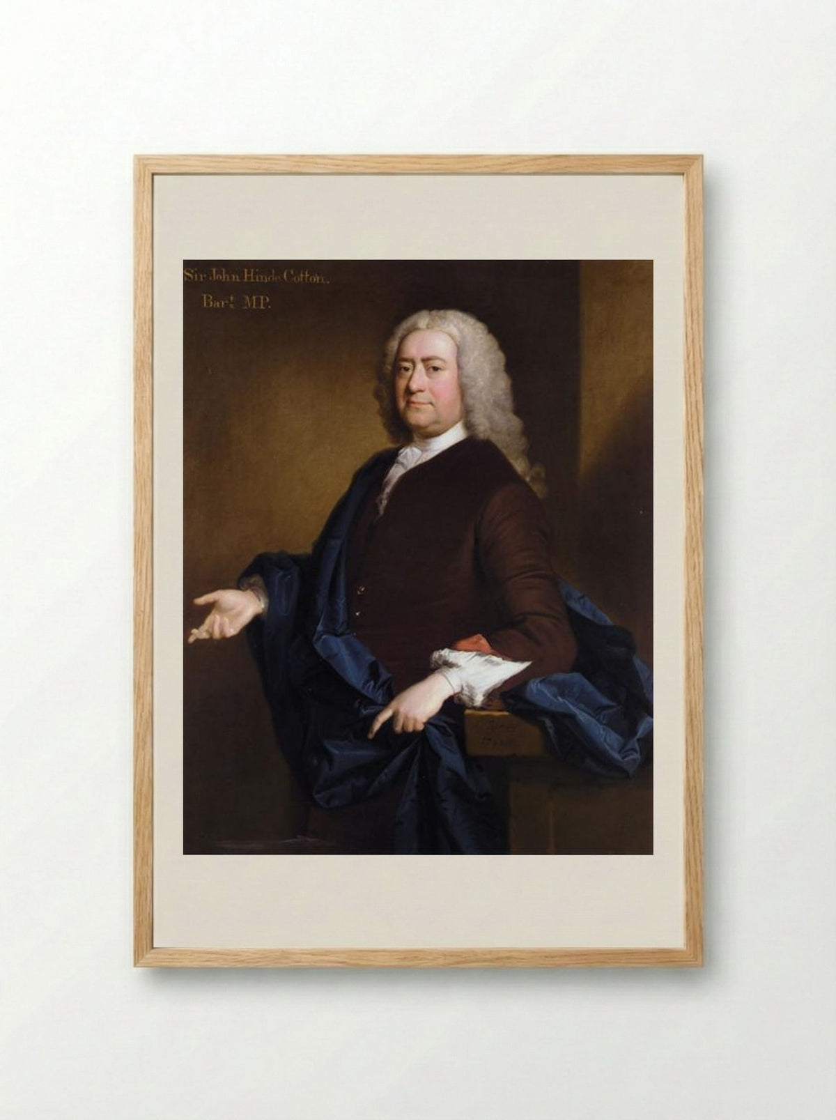 Portrait of Sir John Hynde Cotton, 3rd Bt - Allan Ramsay - Framed Print Wood