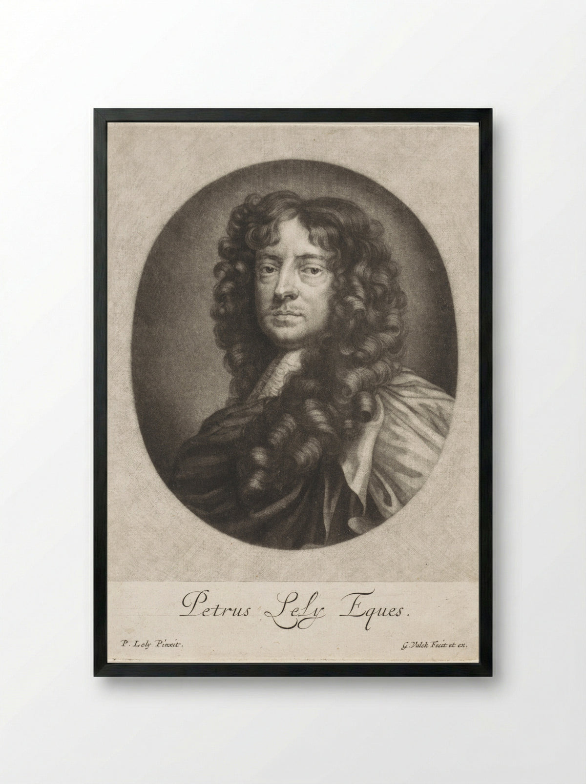 Portrait of Sir Peter Lely - Sir Peter Lely - Framed Print Black