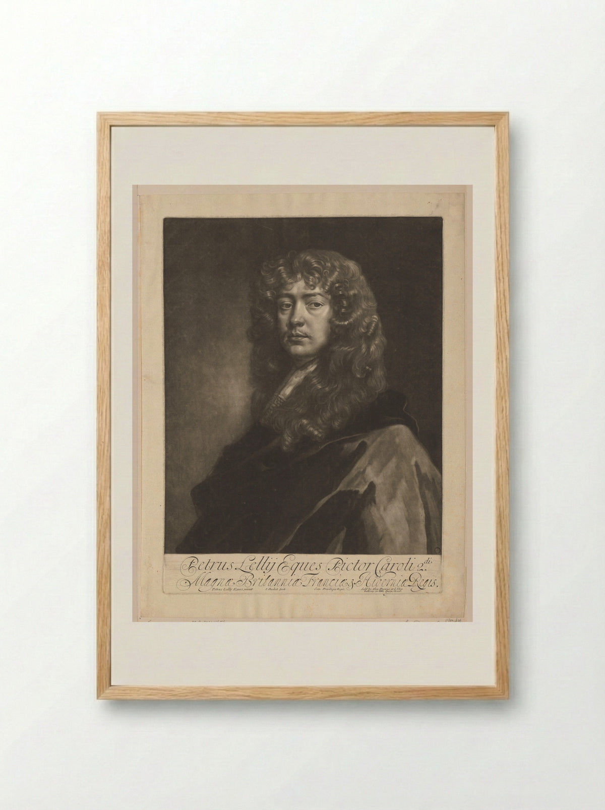 Portrait of Sir Peter Lely - Isaac Beckett - Framed Print Wood