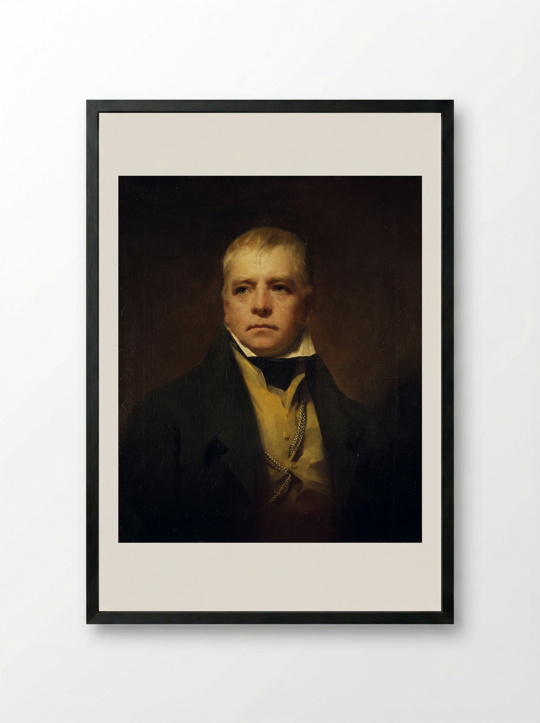Portrait of Sir Walter Scott - Sir Henry Raeburn - Framed Print Black