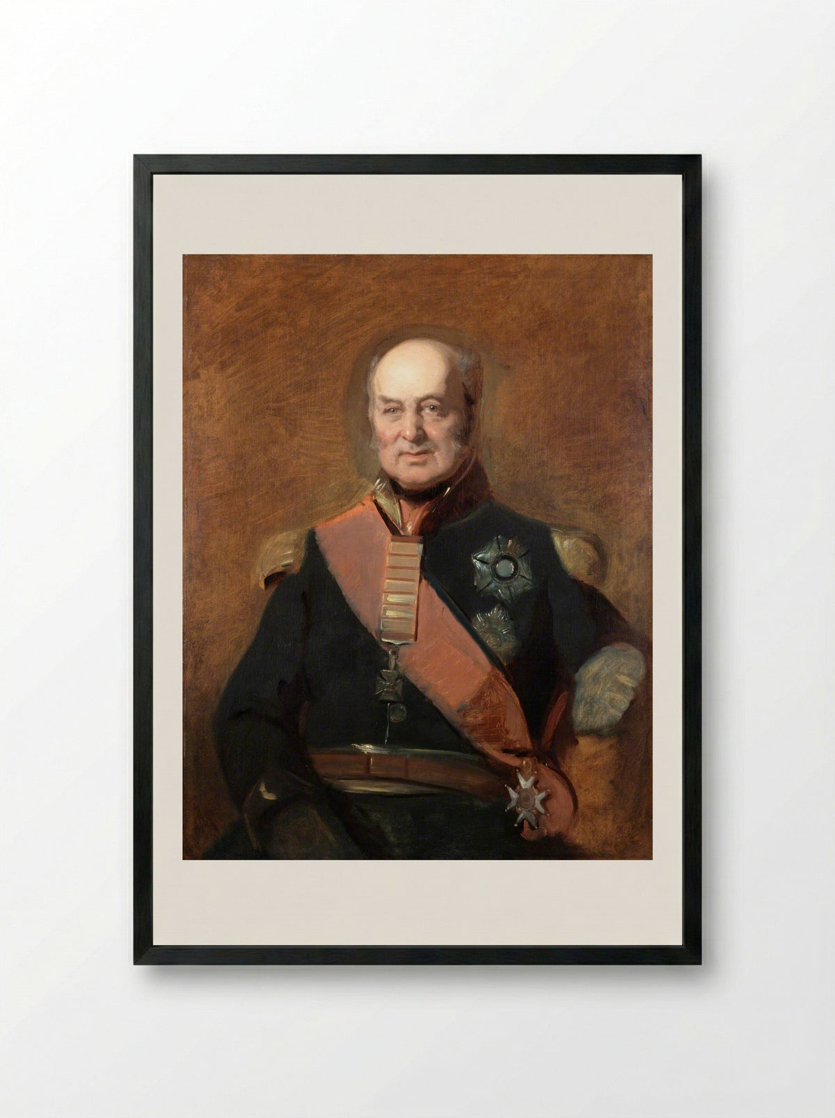 Portrait of Sir William Carr - Sir Thomas Lawrence - Framed Print Black