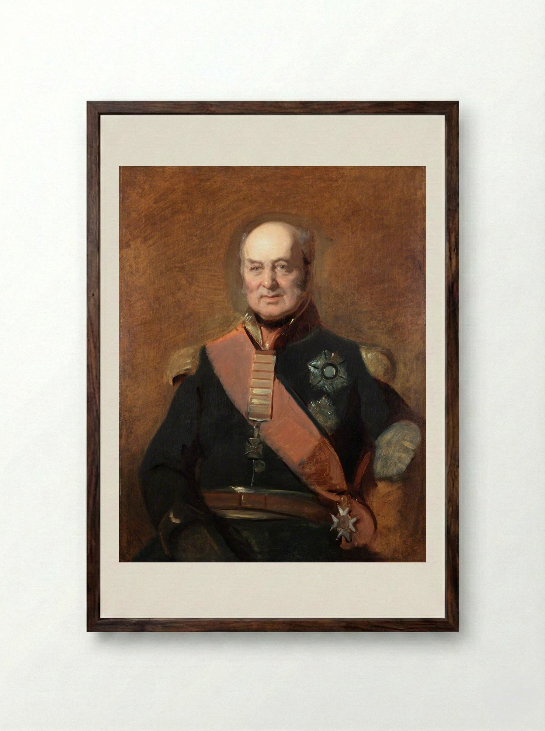 Portrait of Sir William Carr - Sir Thomas Lawrence - Framed Print Dark Wood