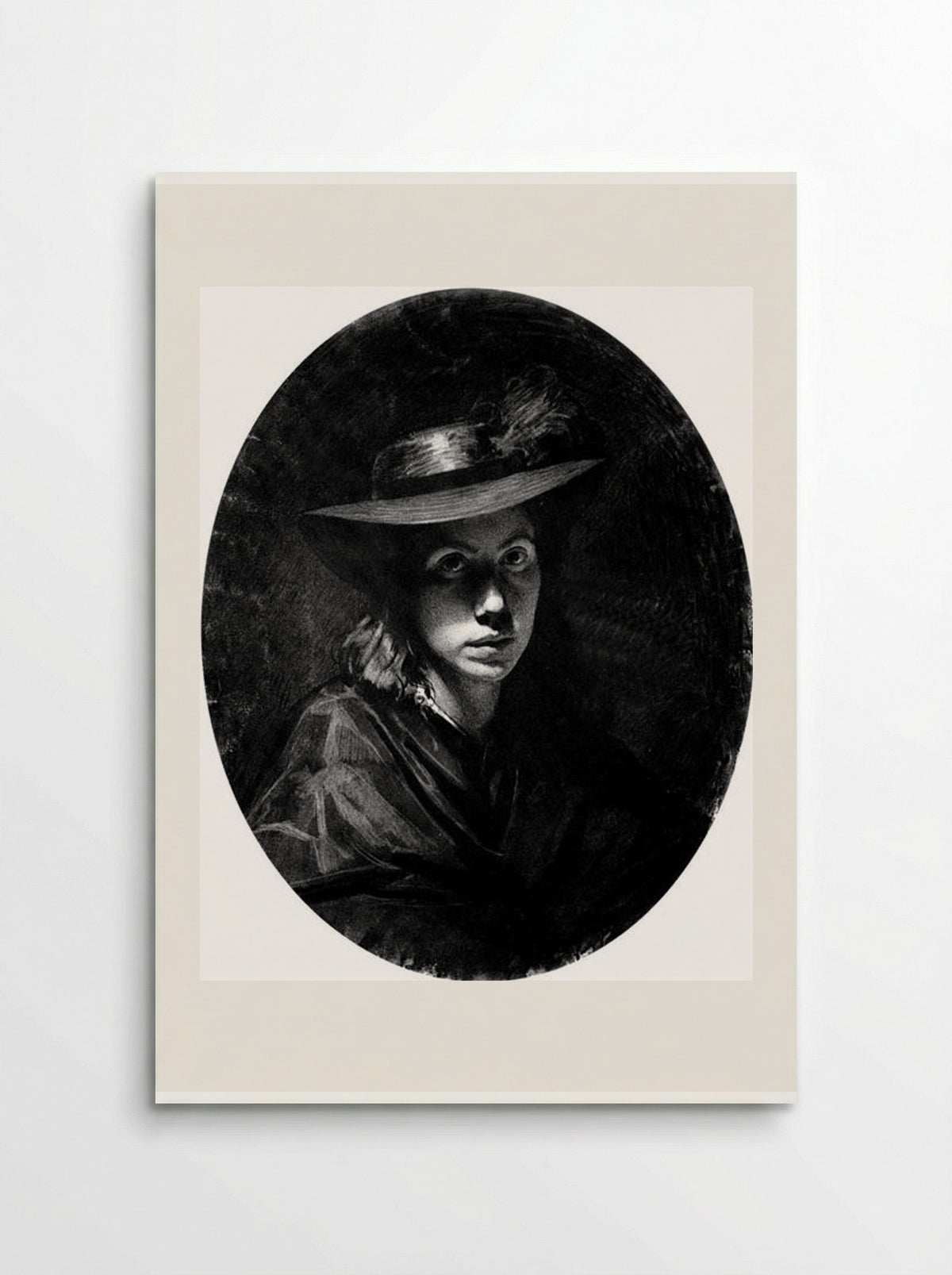 Portrait of Sofia Nikolaevna Kramskoy (in hat) - Ivan Kramskoy - Poster