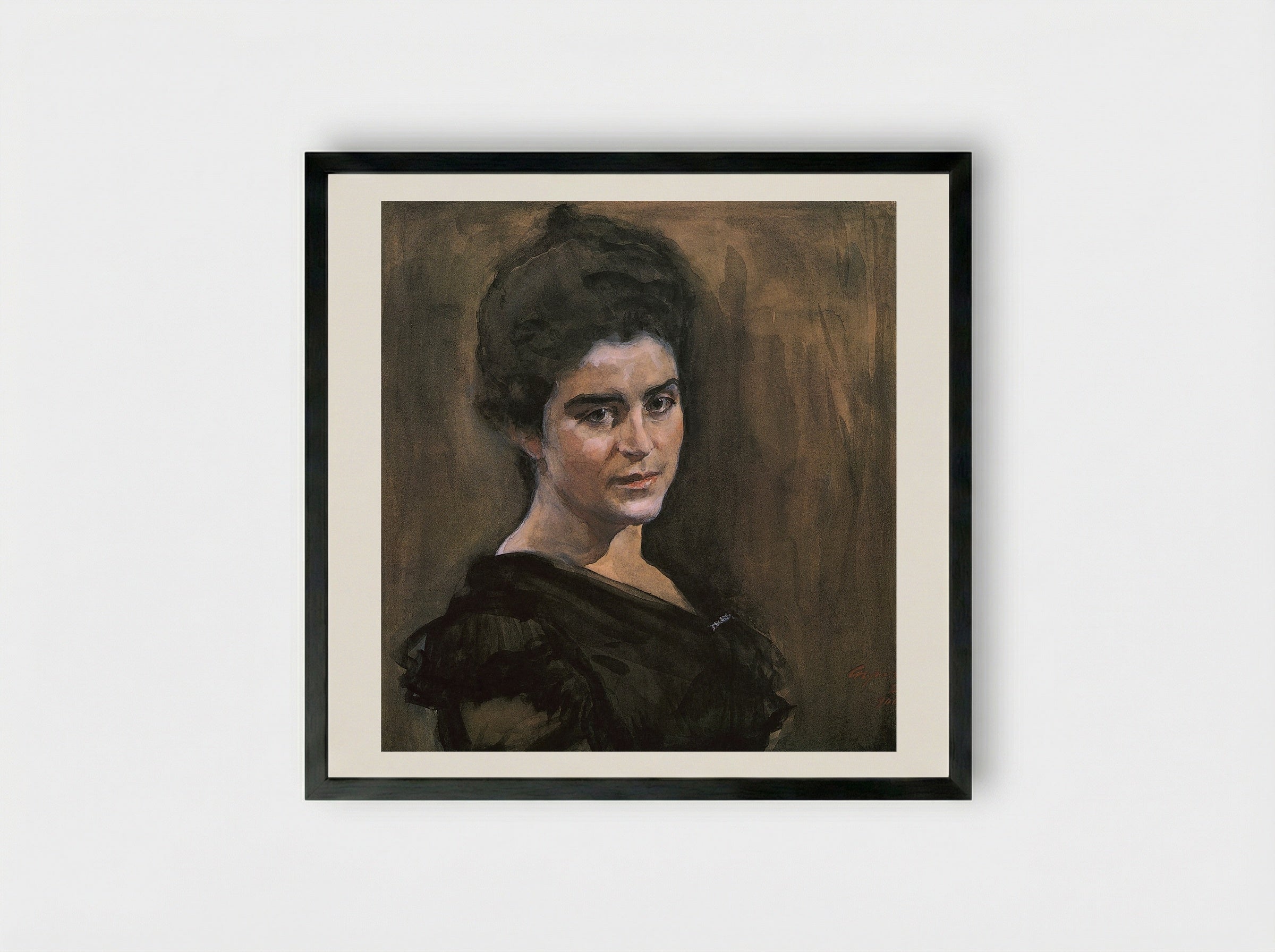 Portrait of Sophia Dragomirova-Lukomskaya - Valentin Serov - Framed Print Black