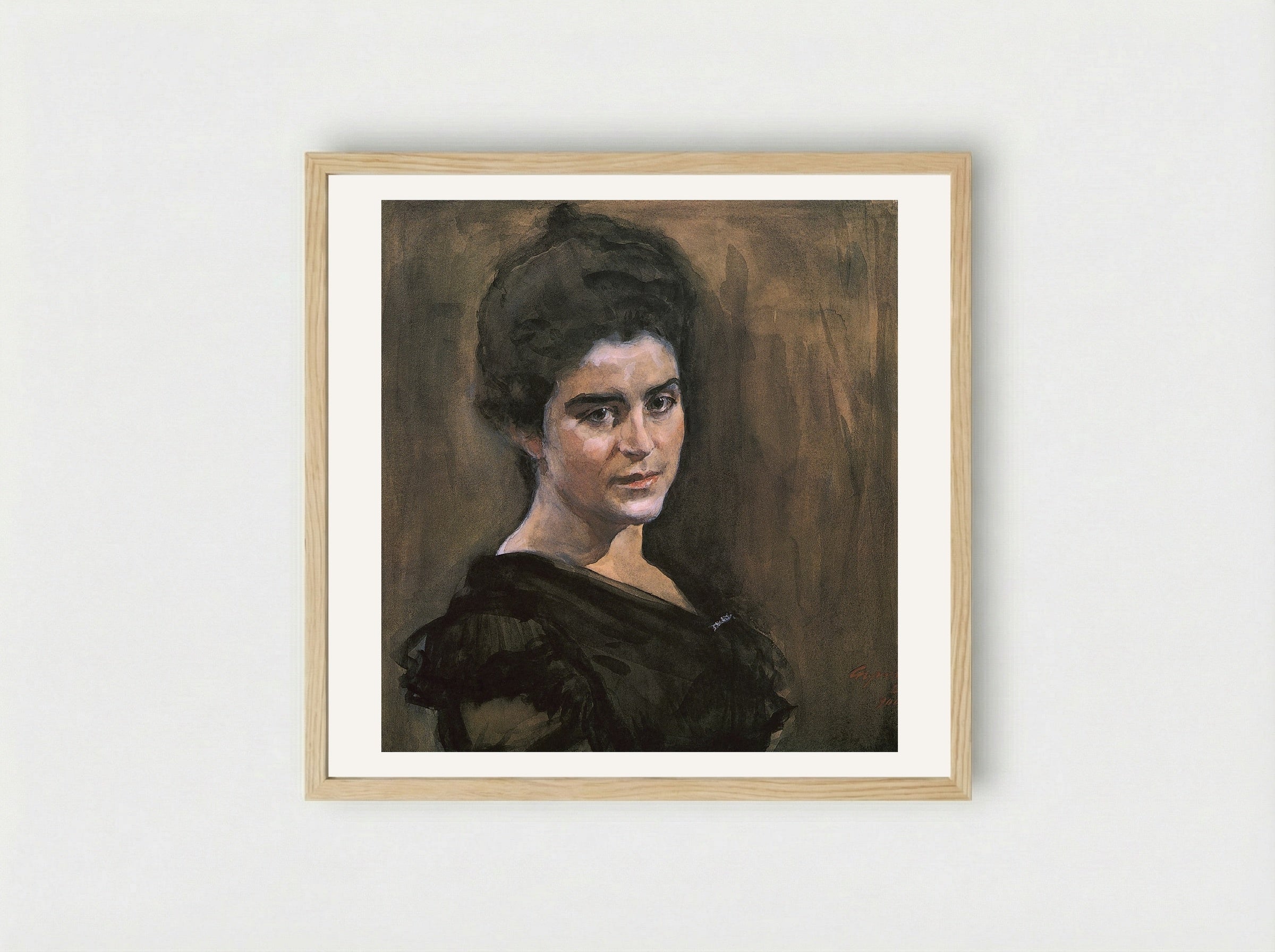 Portrait of Sophia Dragomirova-Lukomskaya - Valentin Serov - Framed Print Wood