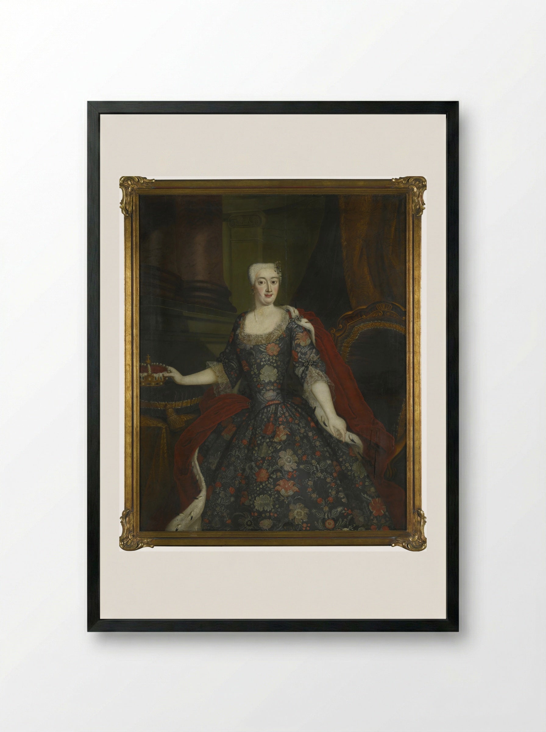 Portrait of Sophie Dorothea of Prussia - Antoine Pesne - Framed Print Black