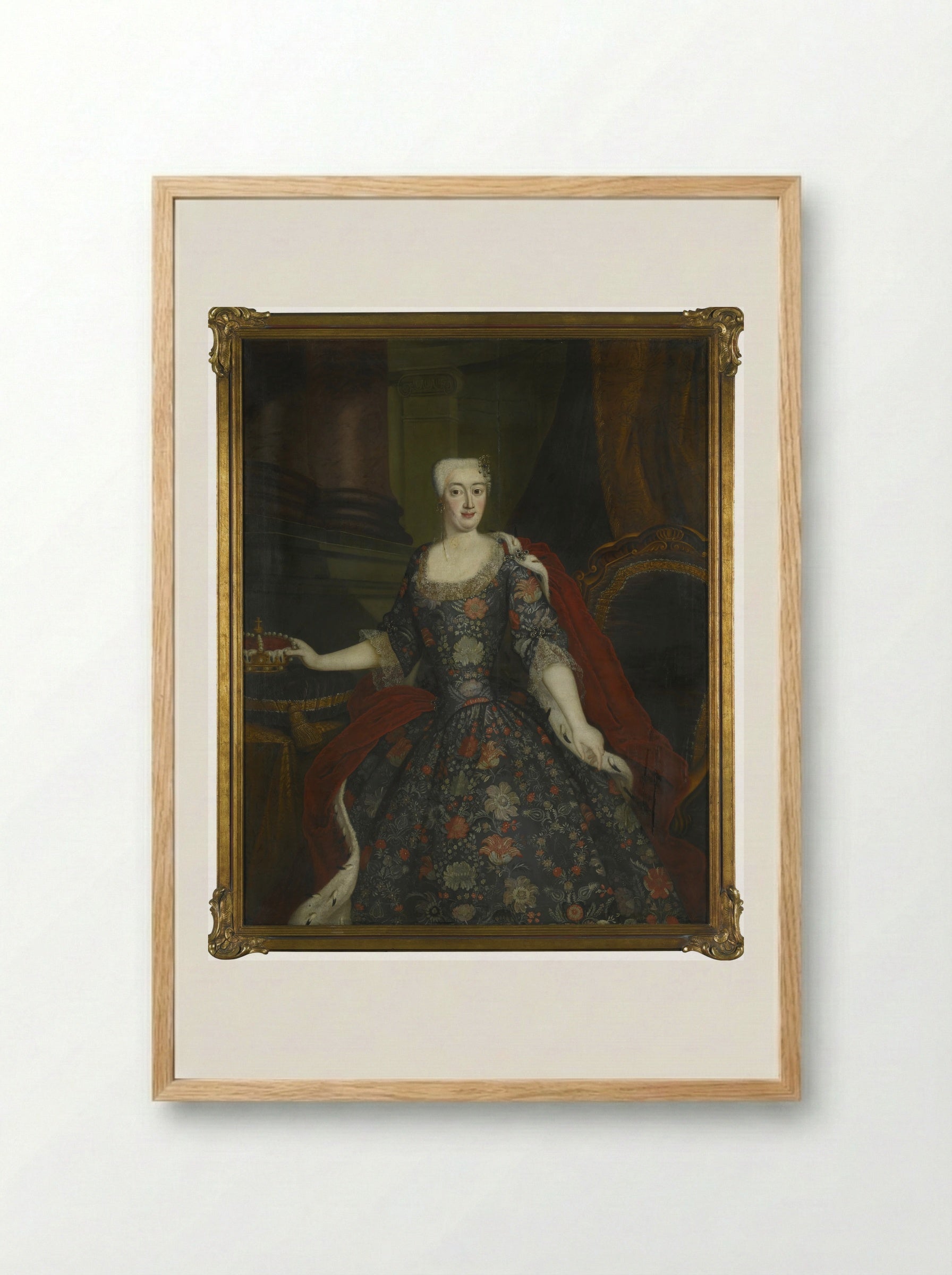 Portrait of Sophie Dorothea of Prussia - Antoine Pesne - Framed Print Wood