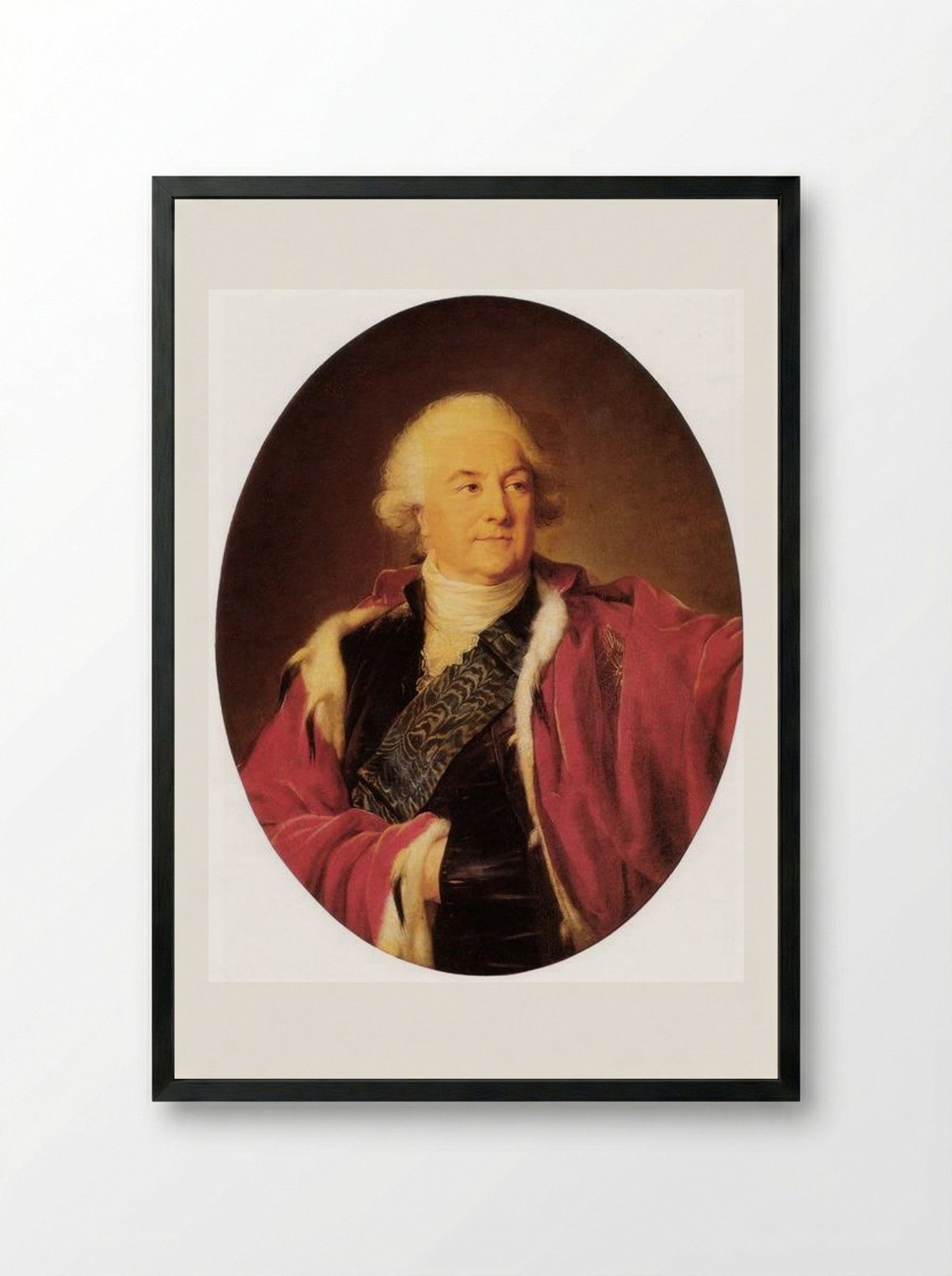 Portrait of Stanisław August Poniatowski - Louise Elisabeth Vigée Le Brun - Framed Print Black